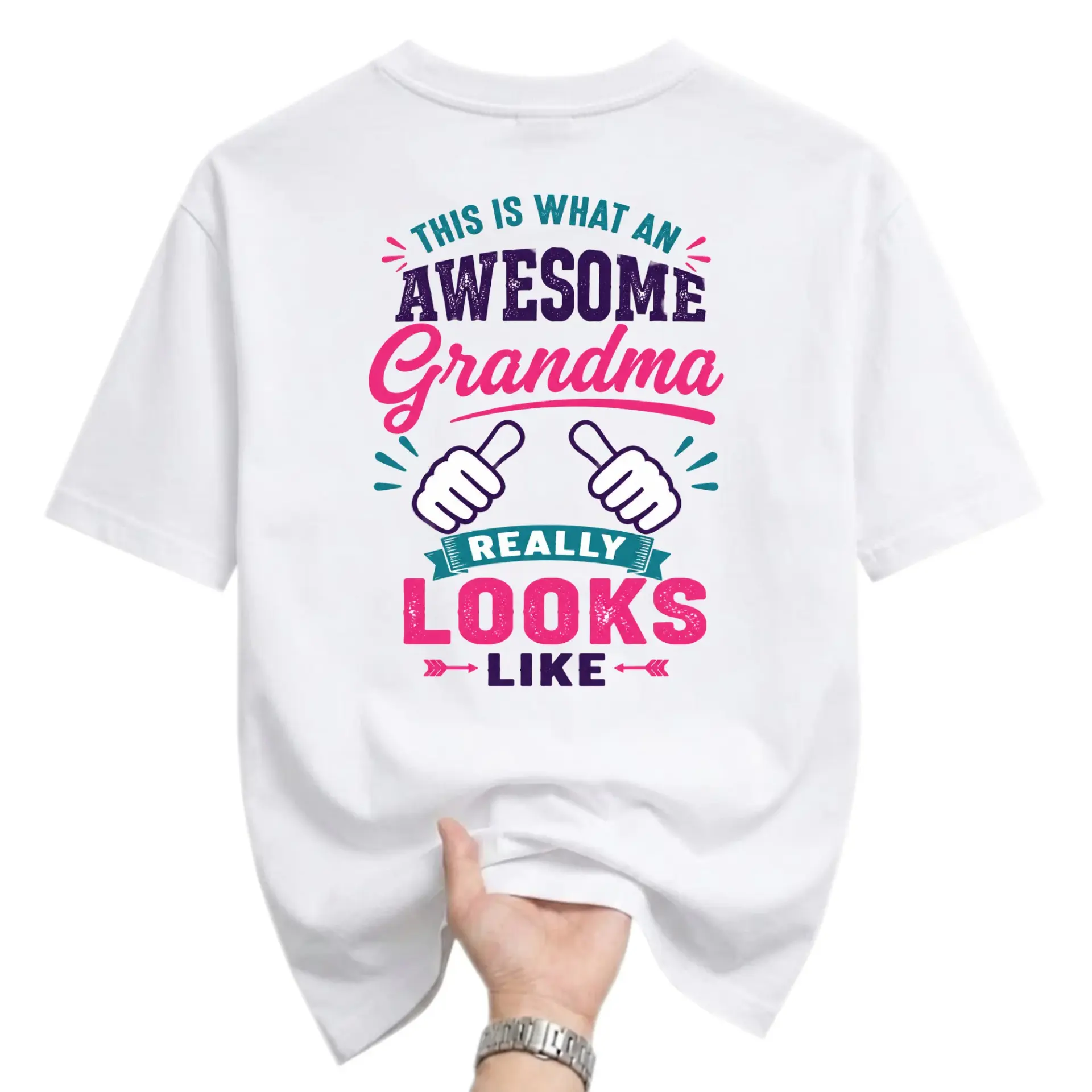 Funny Shirt Awesome Grandma Graphic Tee Unisex Crew Neck Casual Cotton Blend Top for Everyday Wear and Gift Ideas