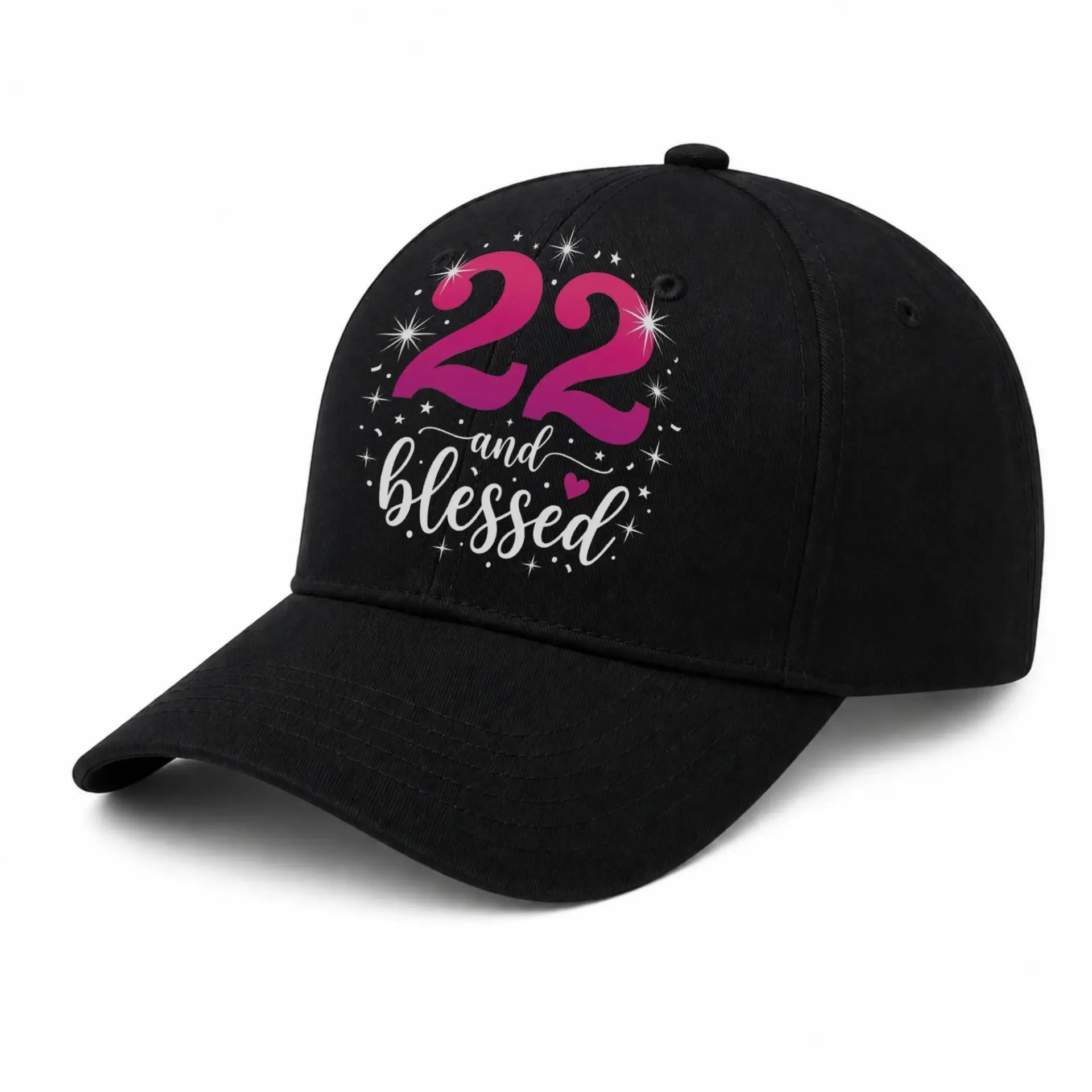 Baseball Cap Blessed Birthday Graphic Embroidered Cotton Dad Hat