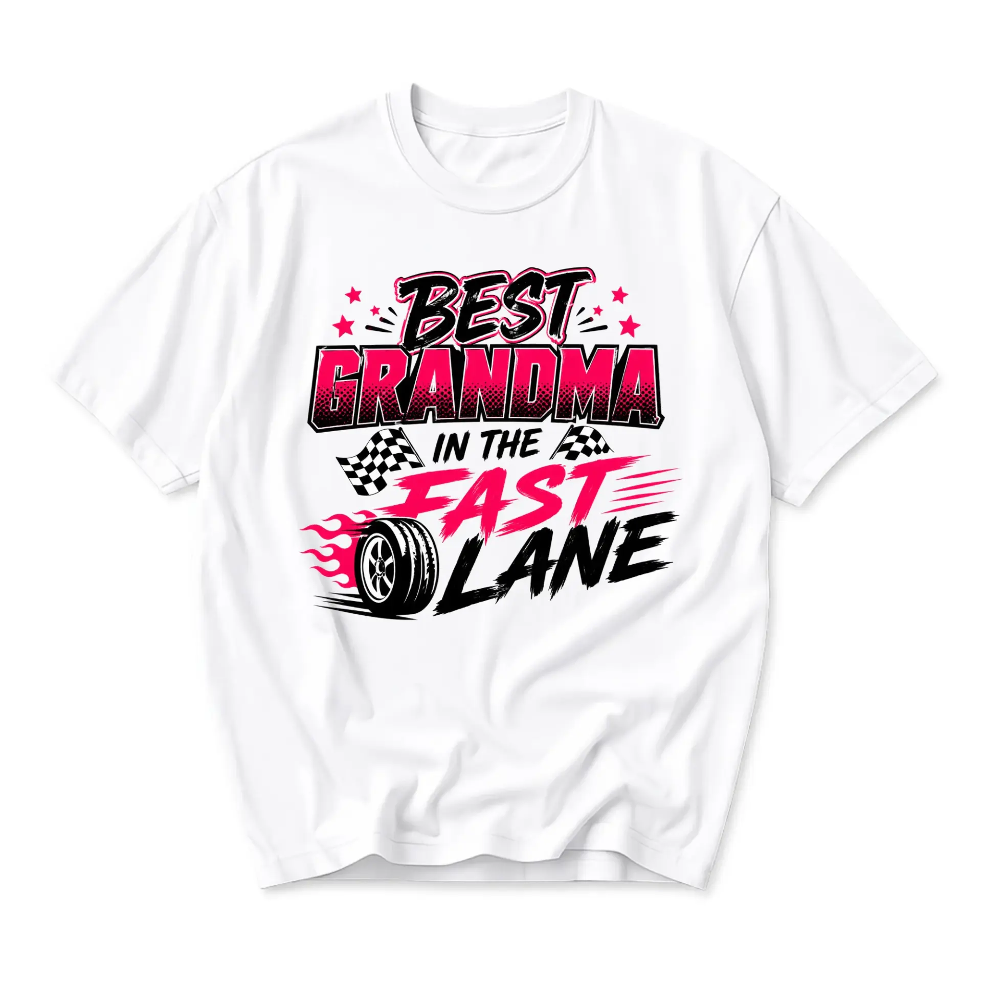 Funny Shirt Best Grandma in the Graphic Tee Unisex Crew Neck Casual Cotton