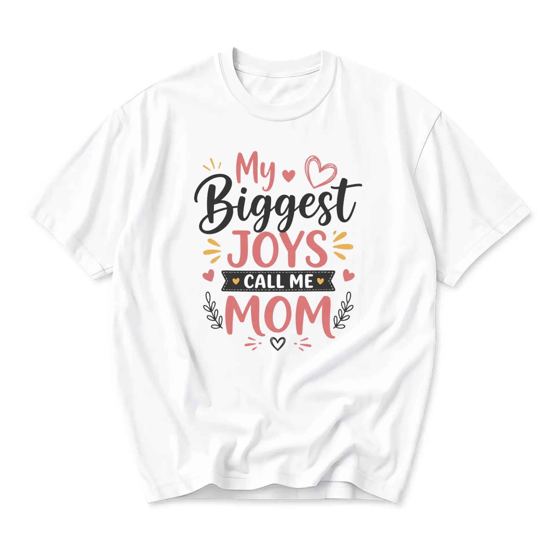 Graphic Tee My Biggest Joys Call Me Mom Unisex Crew Neck Casual Shirt Comfortable Everyday Apparel for Mothers