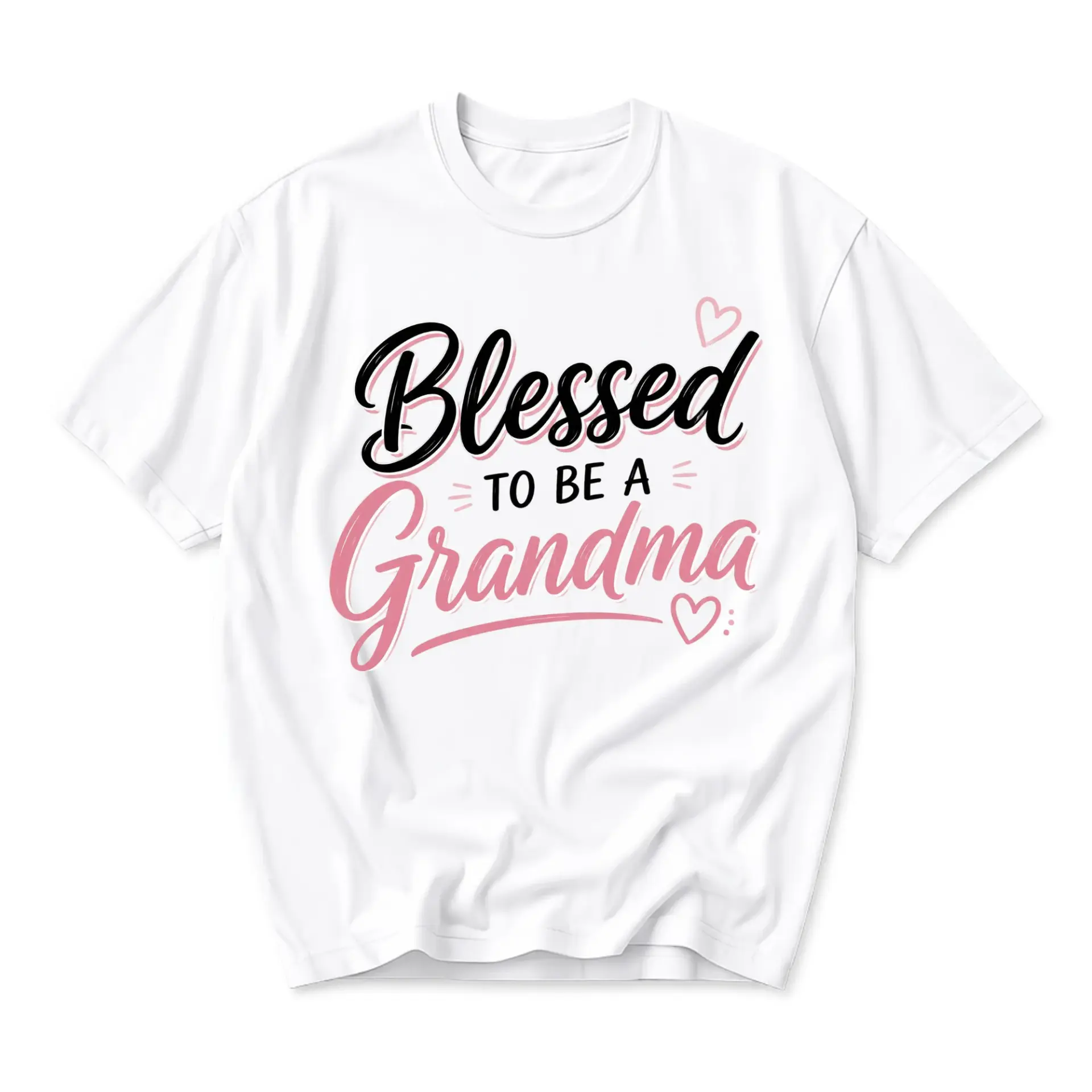 Graphic Tee Blessed to Be a Grandma Unisex Crew Neck Shirt Casual Everyday Apparel Gift for Proud Grandmother