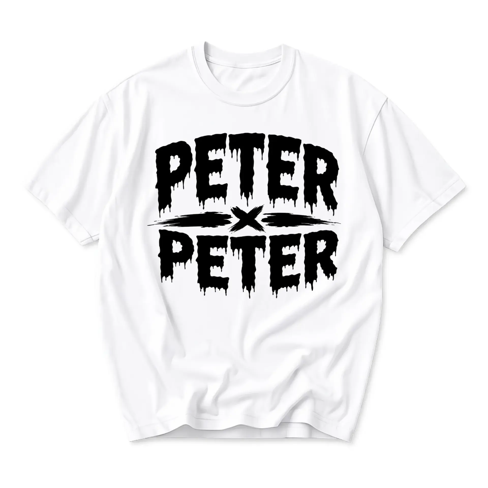 Graphic Tee Unisex Crew Neck Short Sleeve Shirt Featuring Bold Drip Style Typography Design for Casual Everyday Wear
