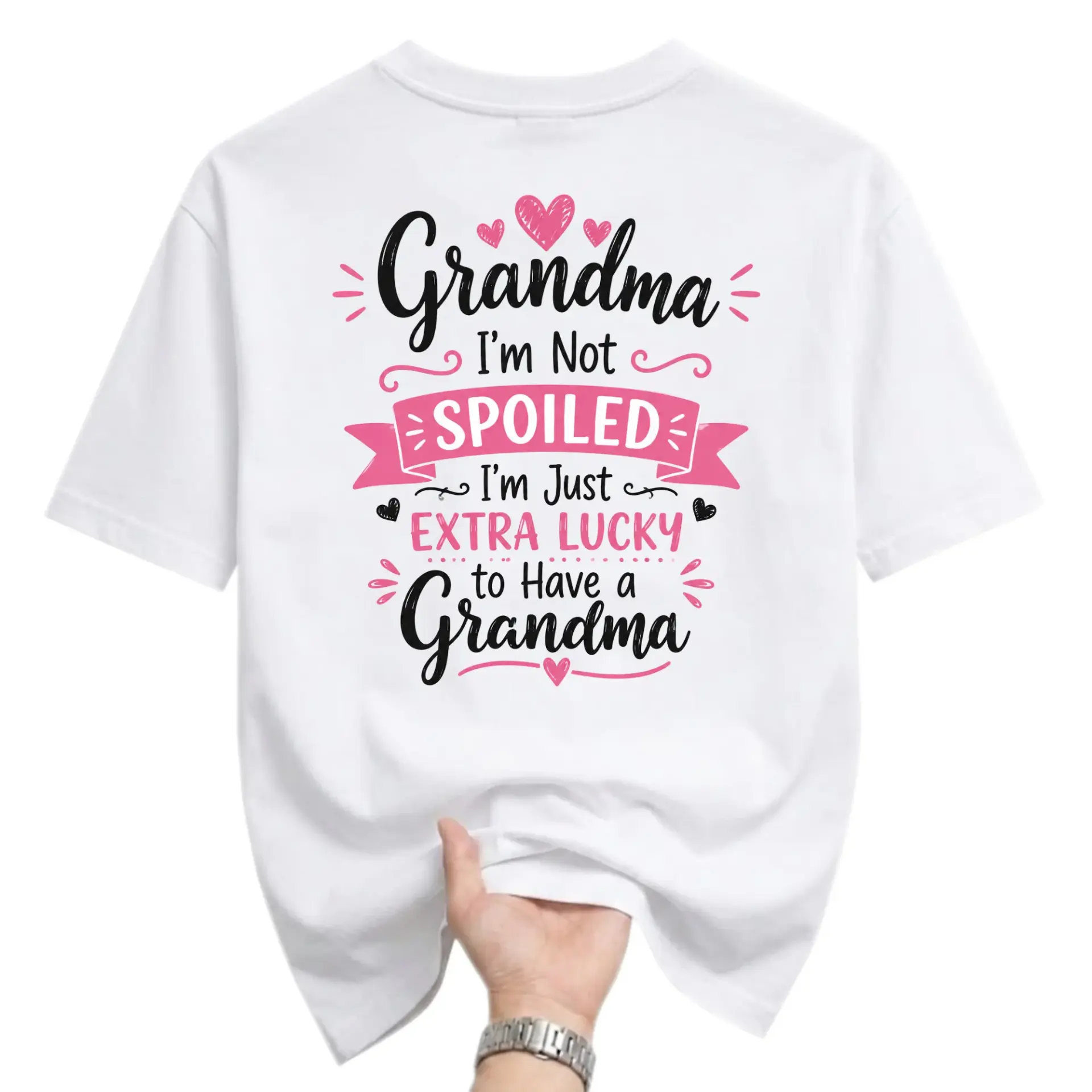 Funny Shirt Grandma I Am Not Spoiled I Am Just Extra Lucky to Have a Unisex Crew Neck Graphic Tee Apparel