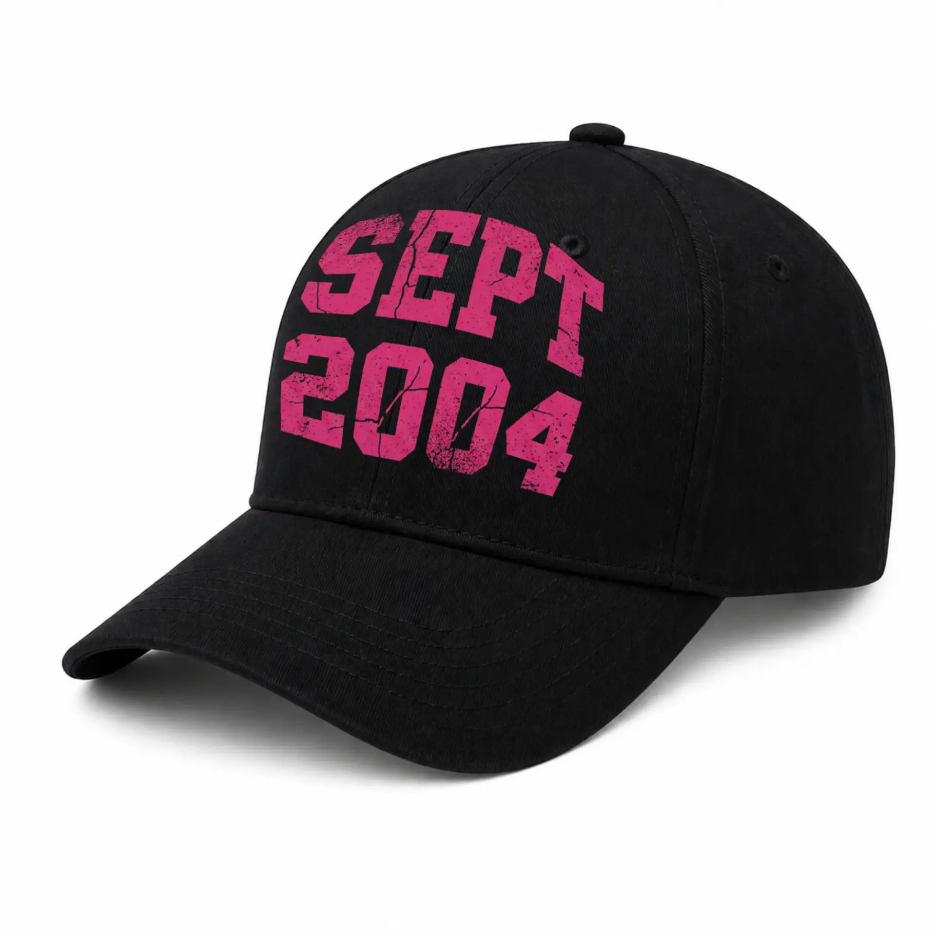 Baseball Cap Retro Aesthetic Grunge Pink Distressed Graphic Print Hat