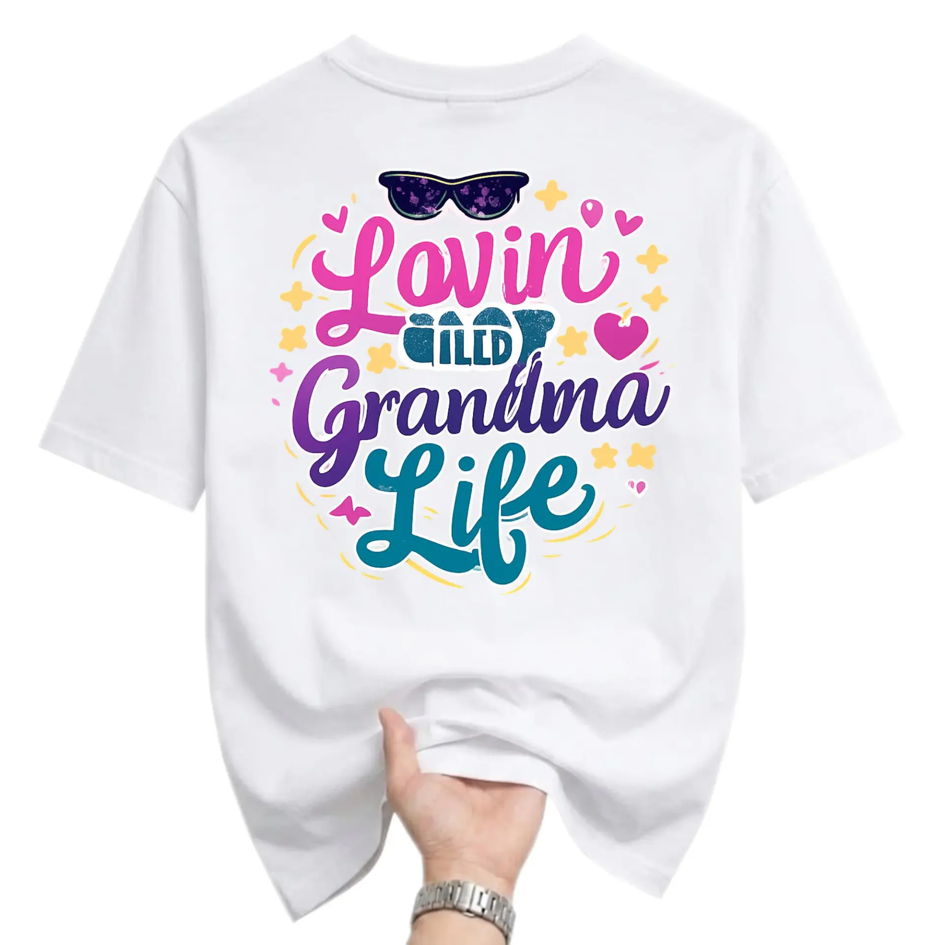 Funny Shirt Lovin That Grandma Life Graphic Tee Casual Unisex Crew Neck Top for Everyday Wear and Gift Giving