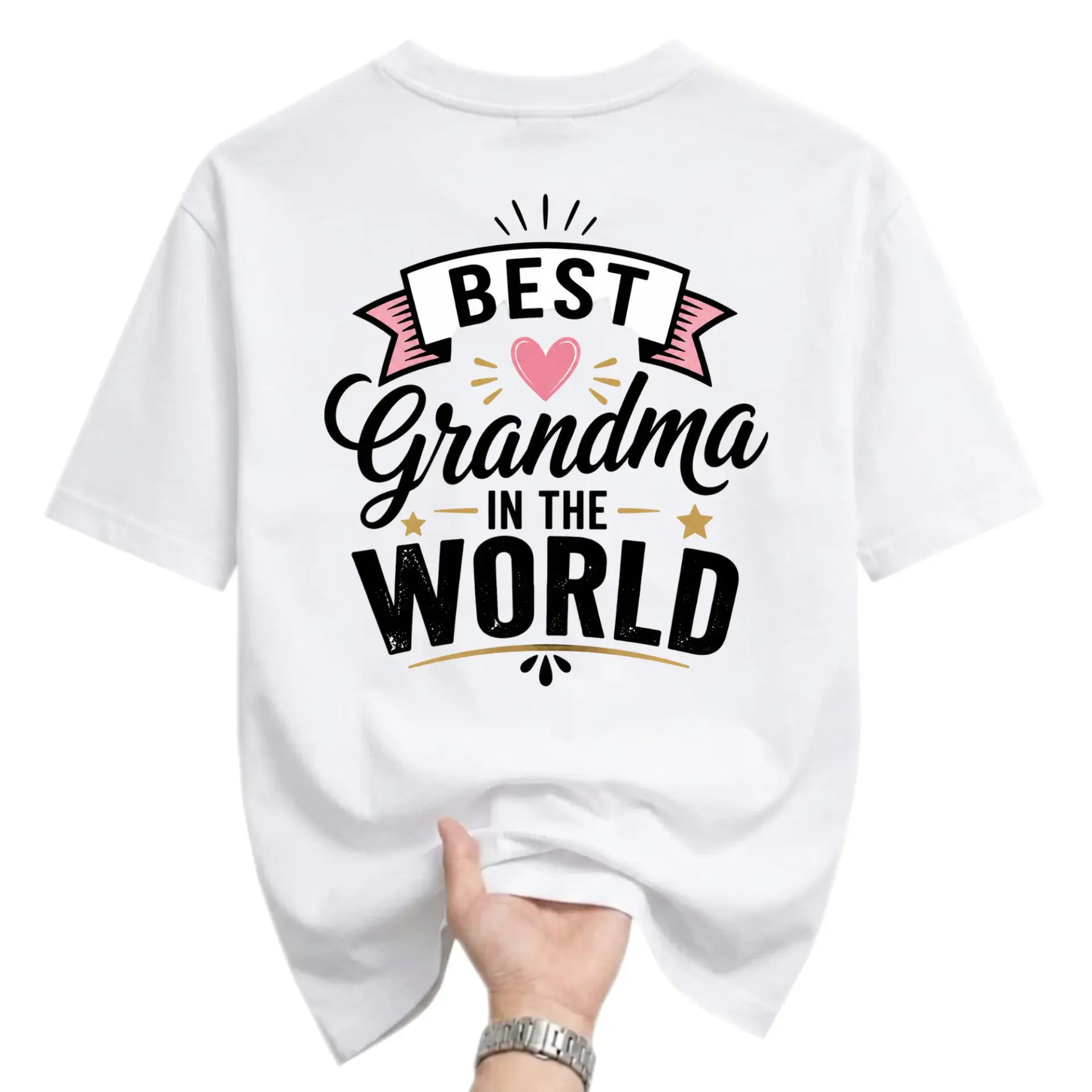 Graphic Tee Best Grandma in the World Printed T-Shirt Casual Unisex Apparel