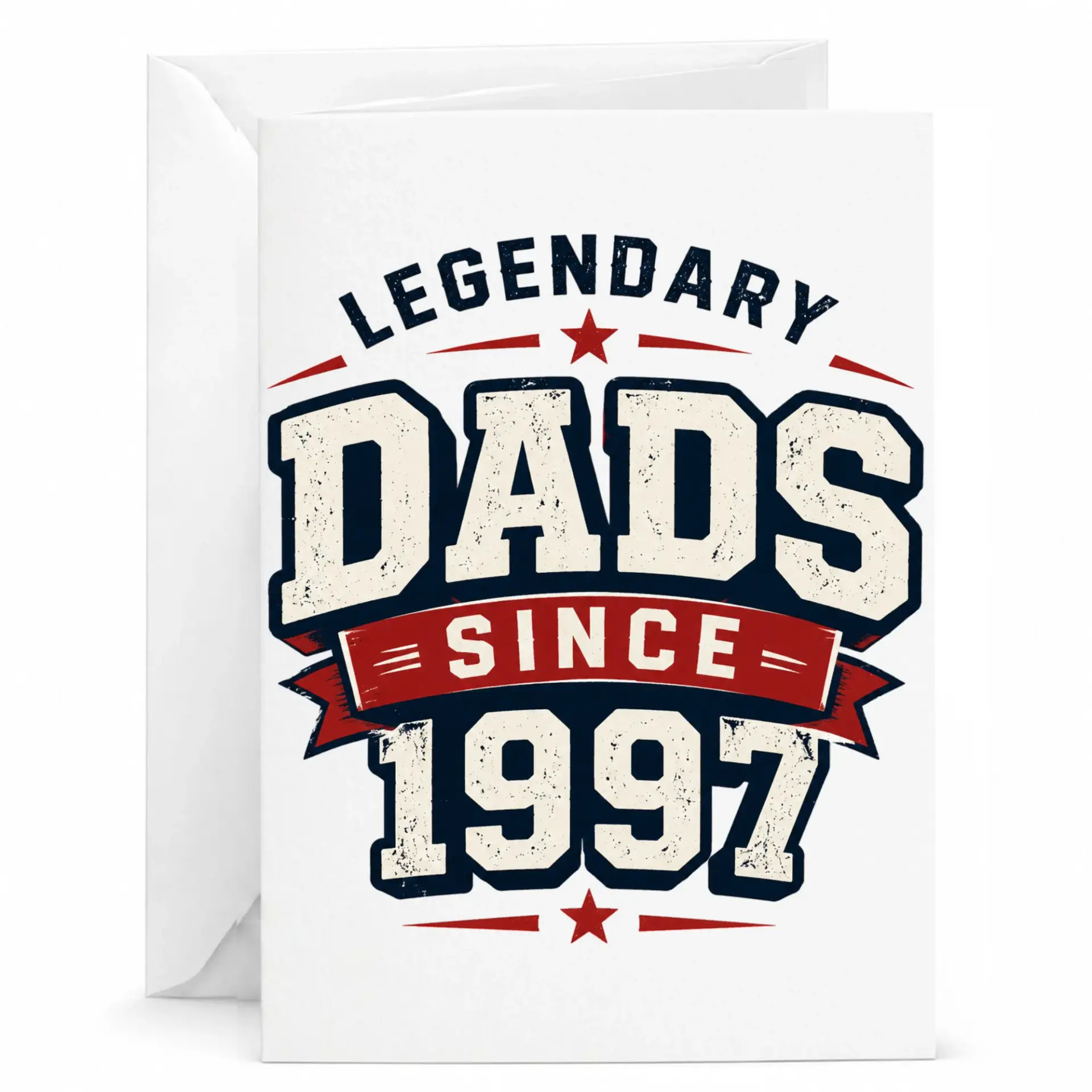 Greeting Card Legendary Dads Since 1997 Vintage Style Design for Father and Husband Occasions