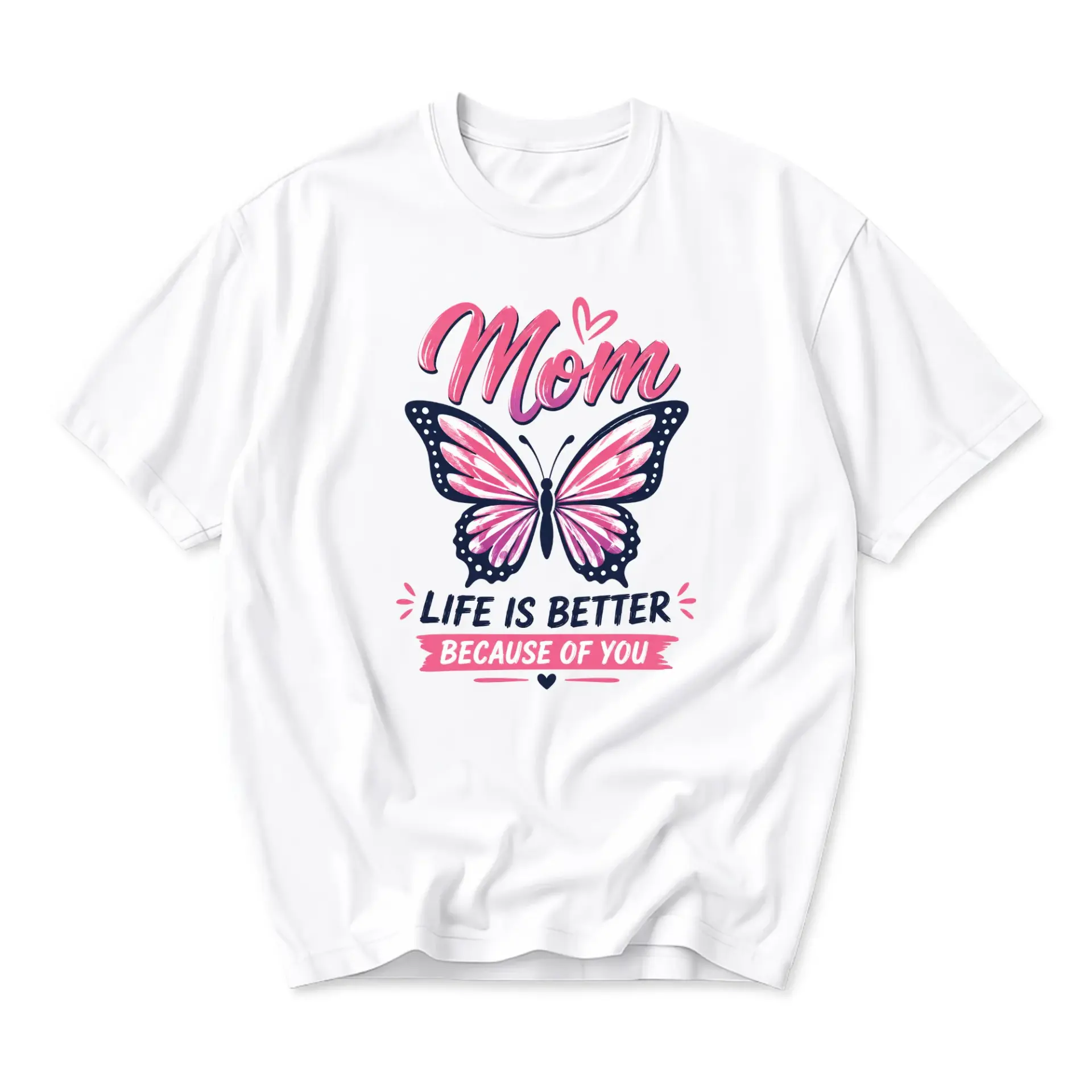 Graphic Tee Mom Life Is Better Because of You Butterfly Print Unisex Crew Neck Casual Everyday Cotton Blend T-Shirt