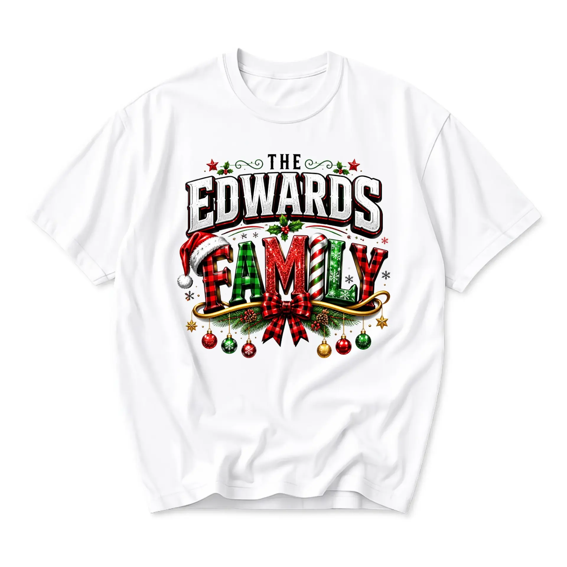 Graphic Tee the Edwards Family Christmas Holiday Unisex Crew Neck Casual Shirt Soft Cotton Blend Seasonal Apparel