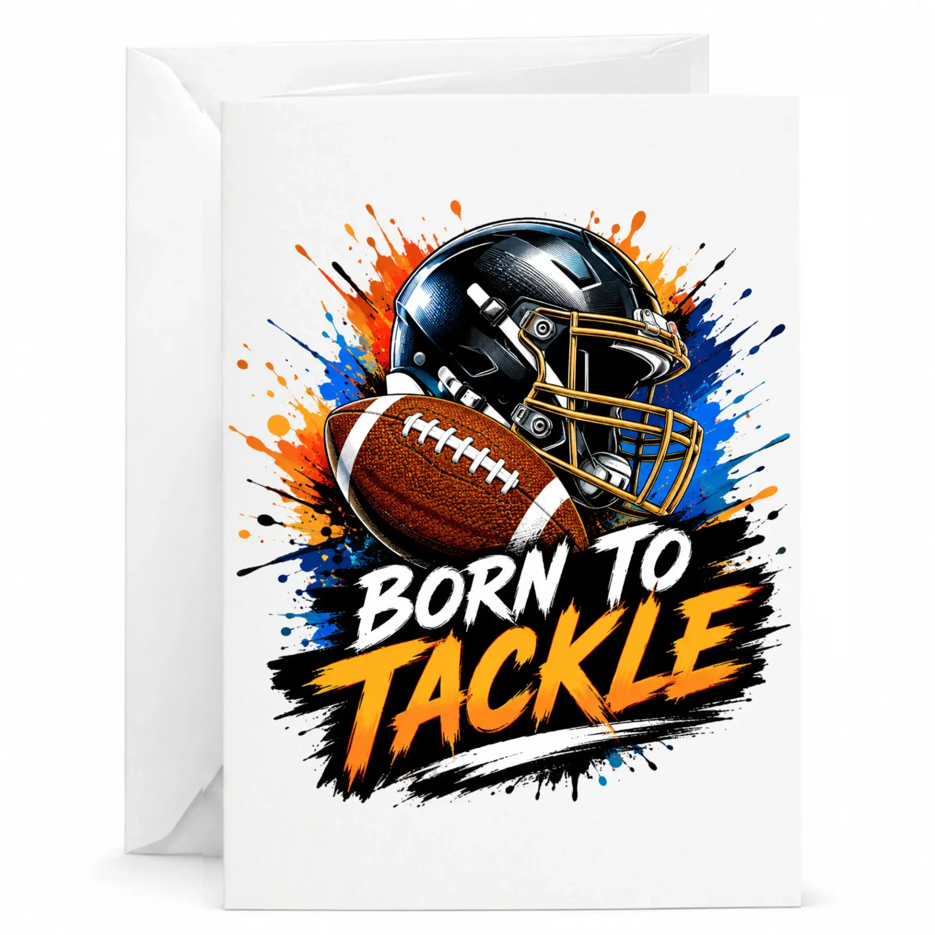 Greeting Card Born to Football Player Gift for Athletes Sports Enthusiasts Enthusiastic Appreciation Note
