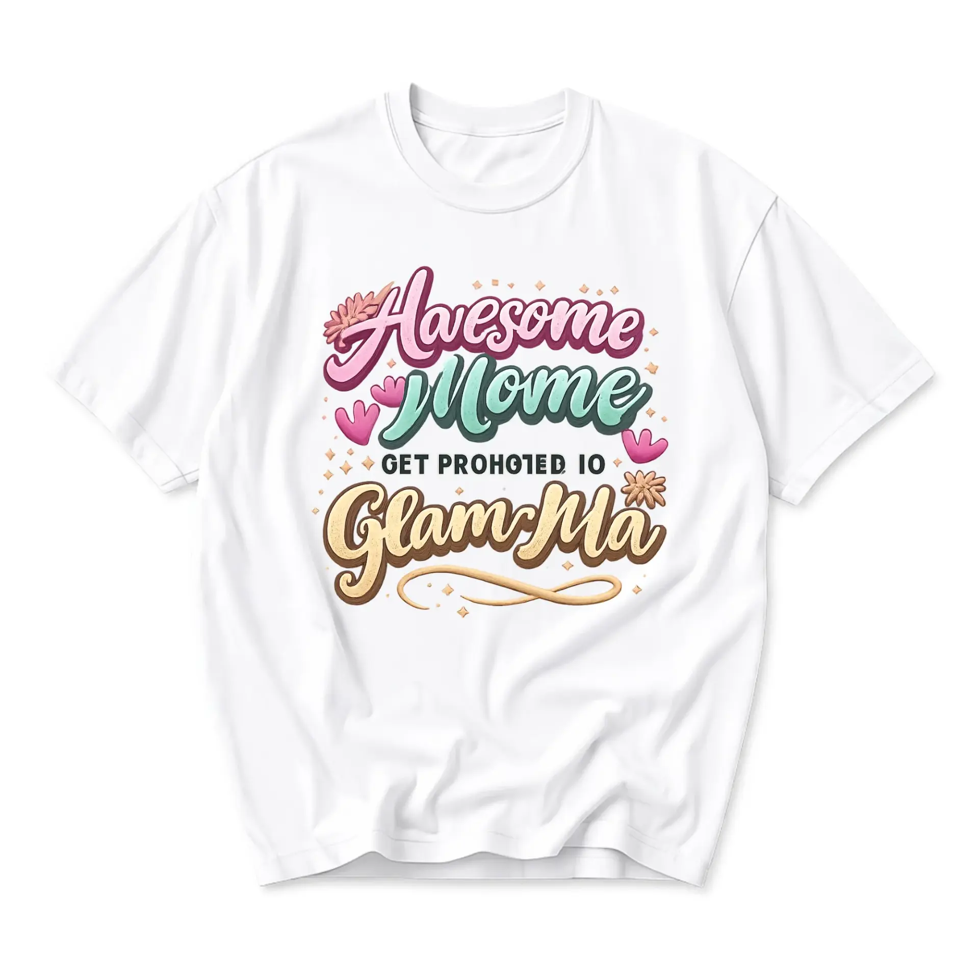 Graphic Tee Awesome Mome Get Promoted to Ma Retro Style Unisex Crew Neck