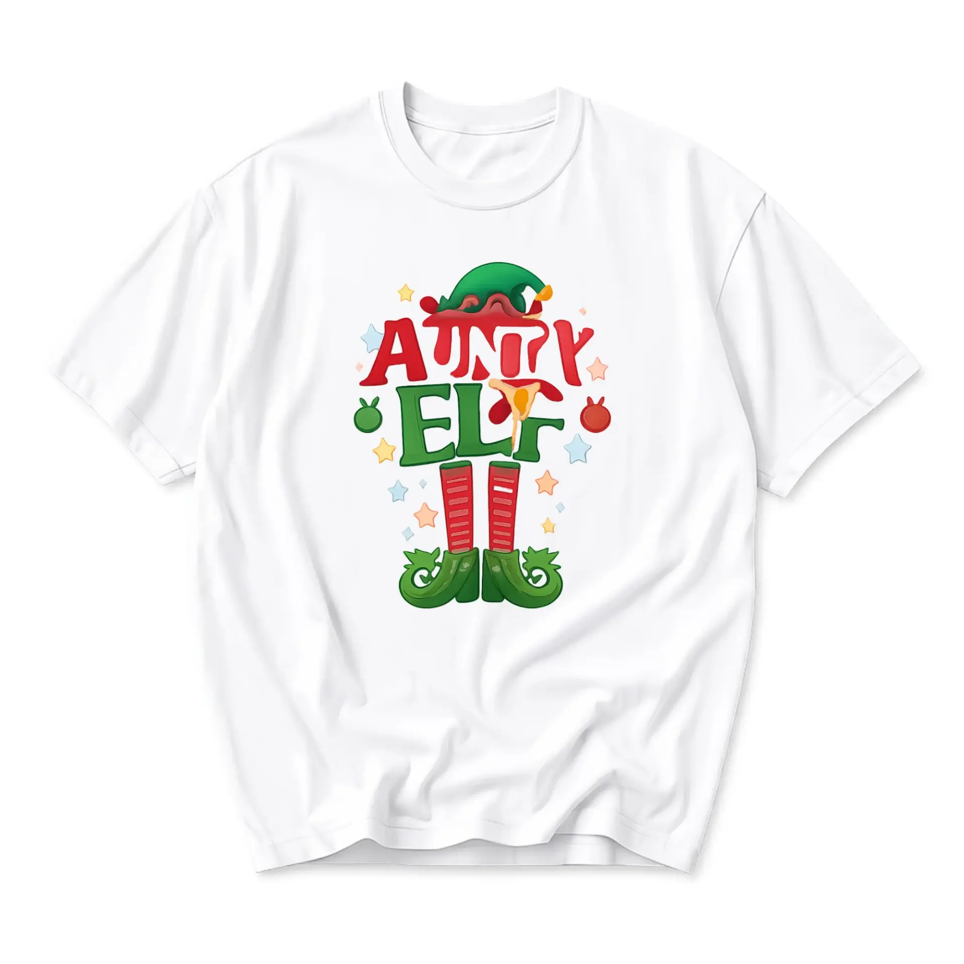 Funny Shirt Aunty Holiday Graphic Tee Unisex Casual Apparel Festive Seasonal Cotton Blend Crew Neck Top White