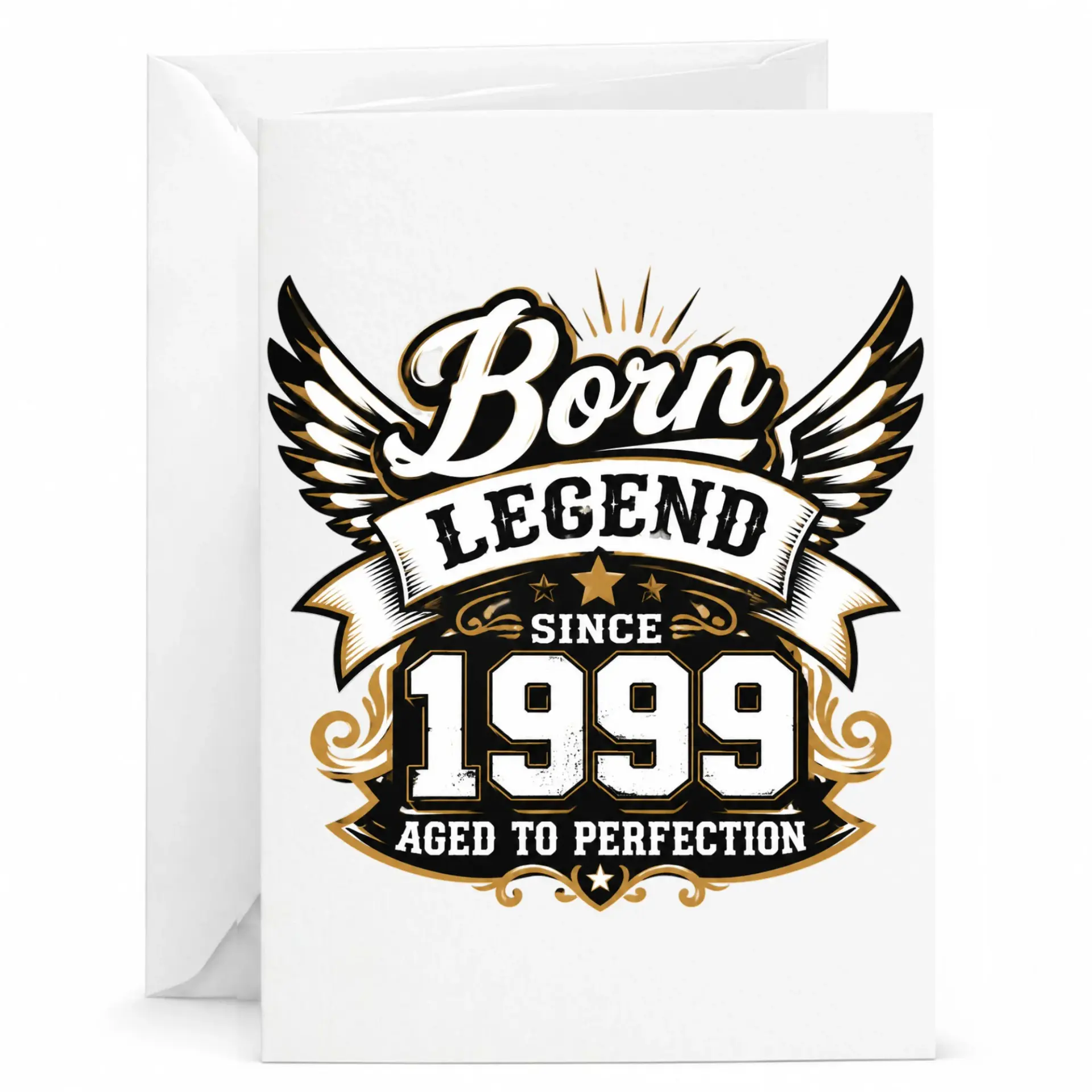 Birthday Card Born Legend Since 1999 Aged to Perfection Greeting Card Vintage Style Milestone Anniversary Celebration