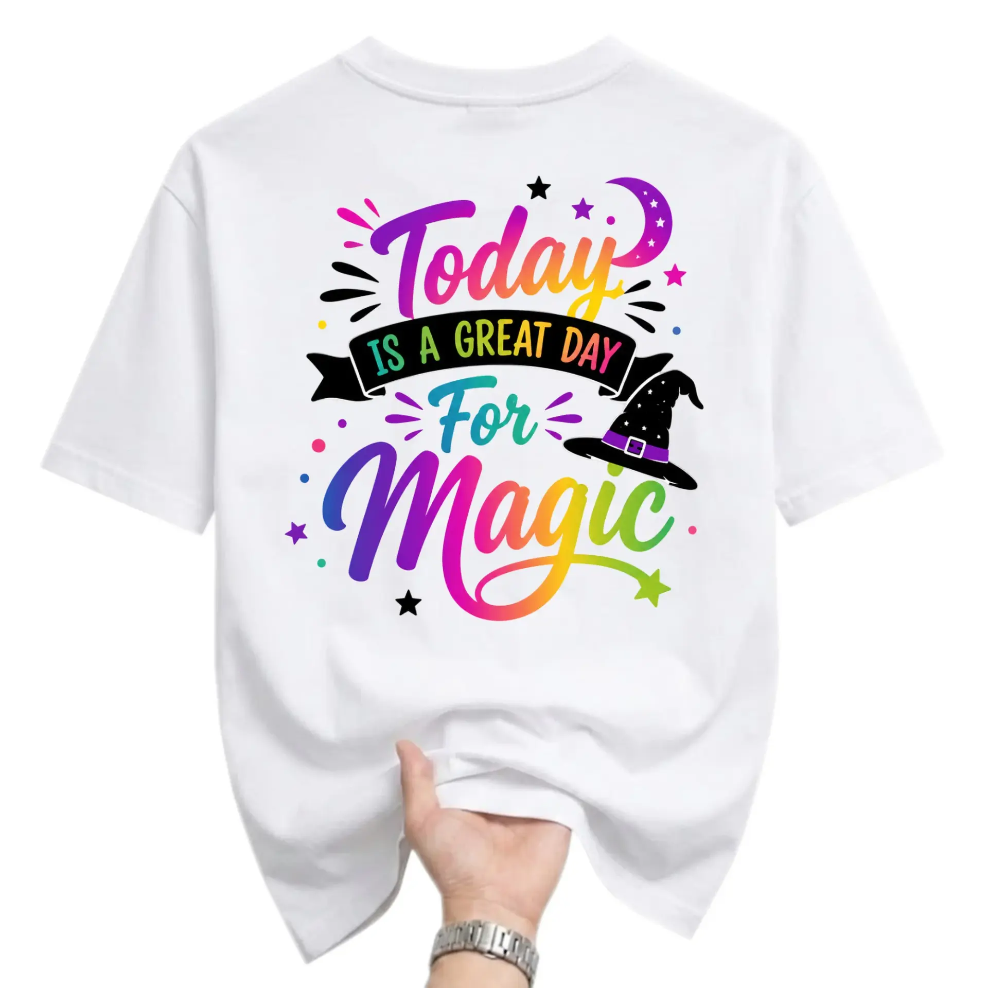 Funny Shirt Today Is a Great Day for Magic Graphic Tee Unisex Crew Neck Casual Cotton Blend Comfortable Everyday Top
