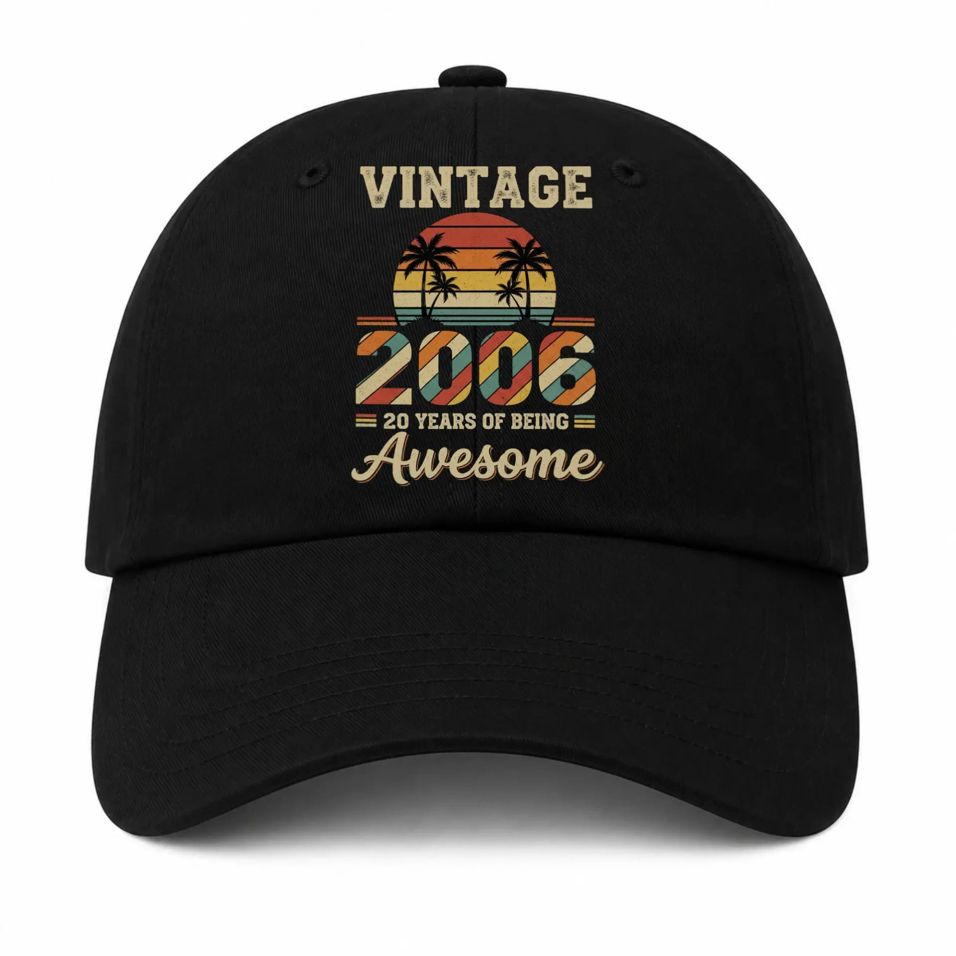 Baseball Cap Vintage 2006 Retro Sunset Graphic Embroidered Dad Hat