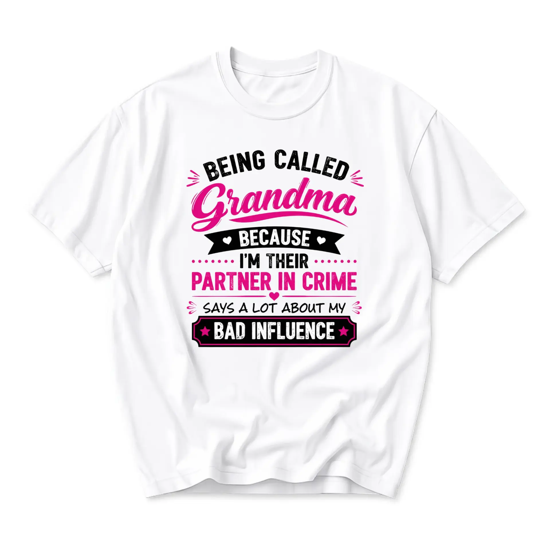 Funny Shirt for Grandma Unisex Graphic Tee Partner in Crime Slogan Print