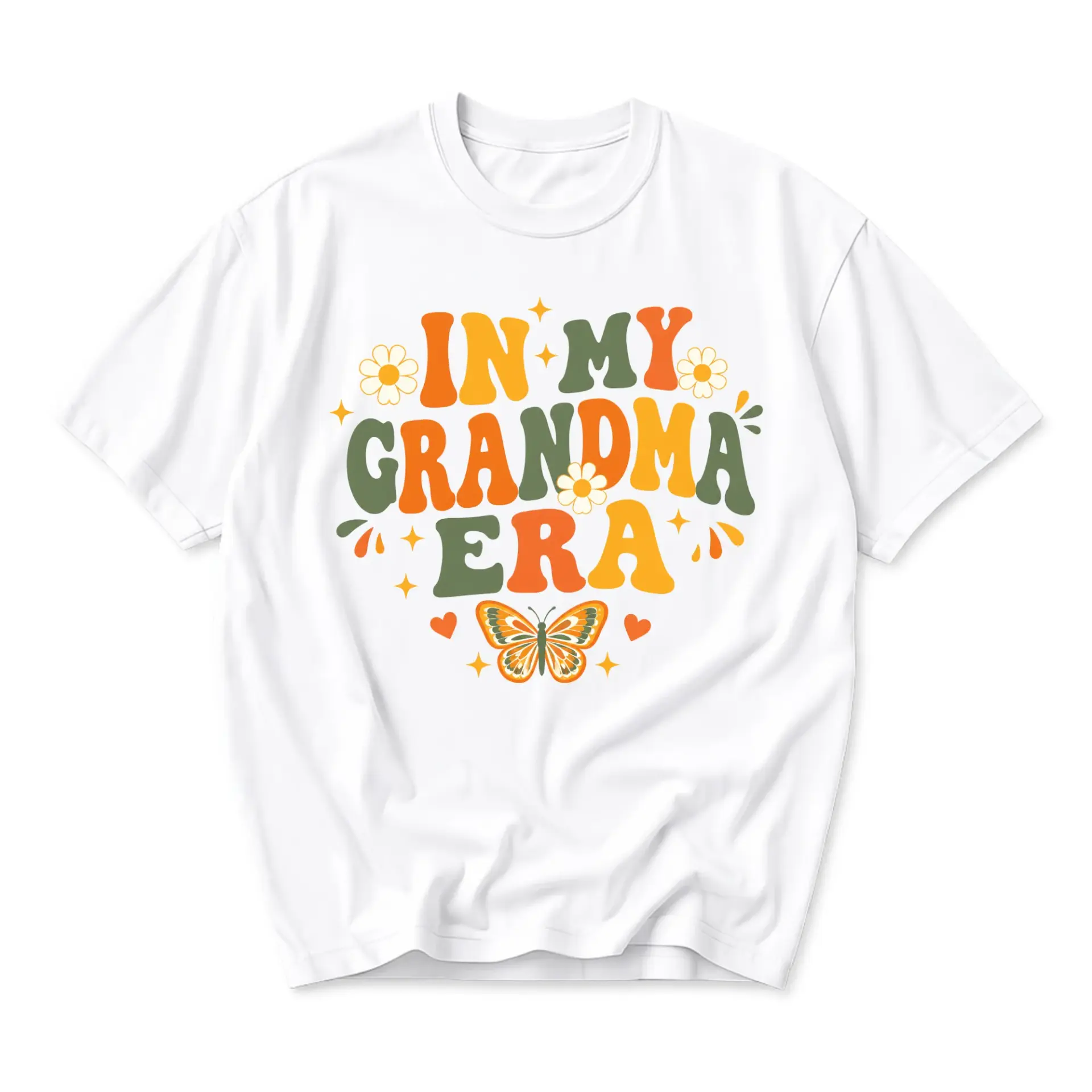 Graphic Tee in My Grandma Era Retro Style Unisex Crew Neck Casual Shirt Comfortable Cotton Blend Everyday Apparel