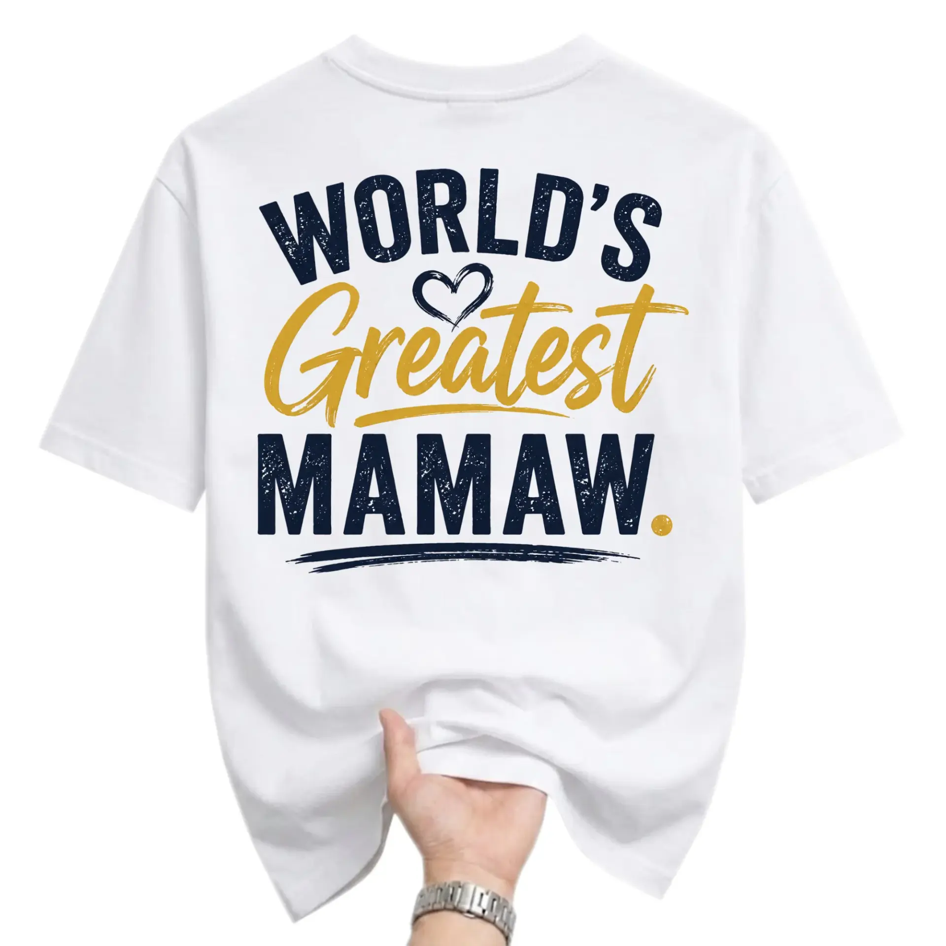 Graphic Tee World's Greatest Mamaw Funny Shirt Unisex Crew Neck Casual Cotton Blend Top for Comfortable Everyday Wear