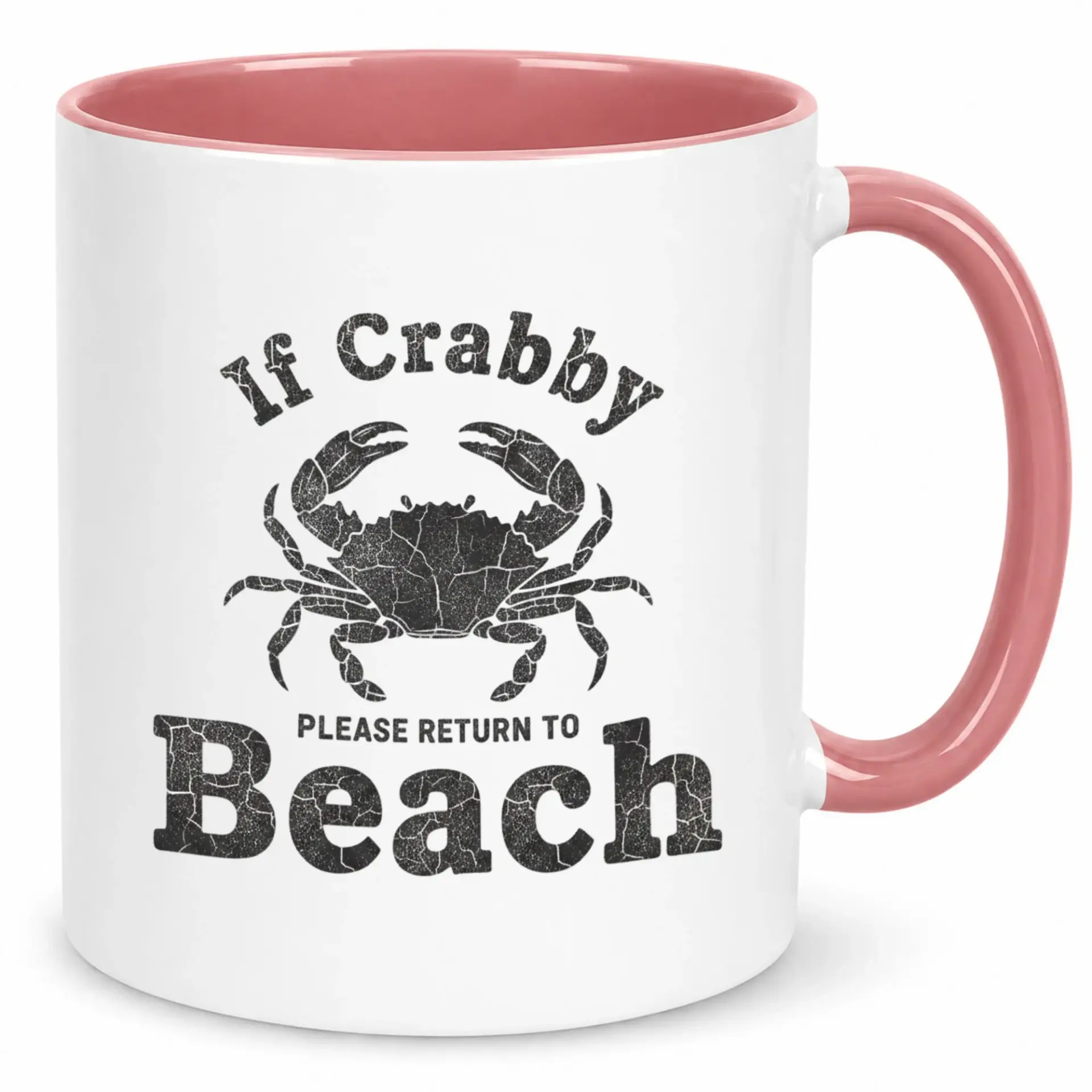 Funny Coffee Mug If Crabby Please Return to Beach Nautical Seaside Humor Ceramic Tea Cup Unique Novelty Drinkware Gift for Coastal Enthusiasts