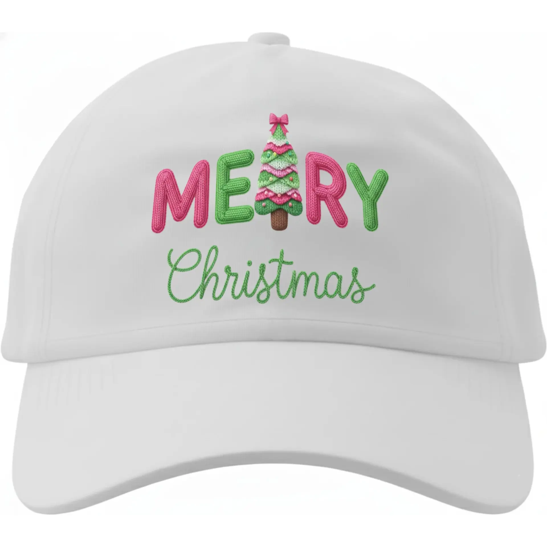 Baseball Cap Holiday Themed White Hat with Festive Embroidered Design for Seasonal Casual Wear and Outdoor Activities