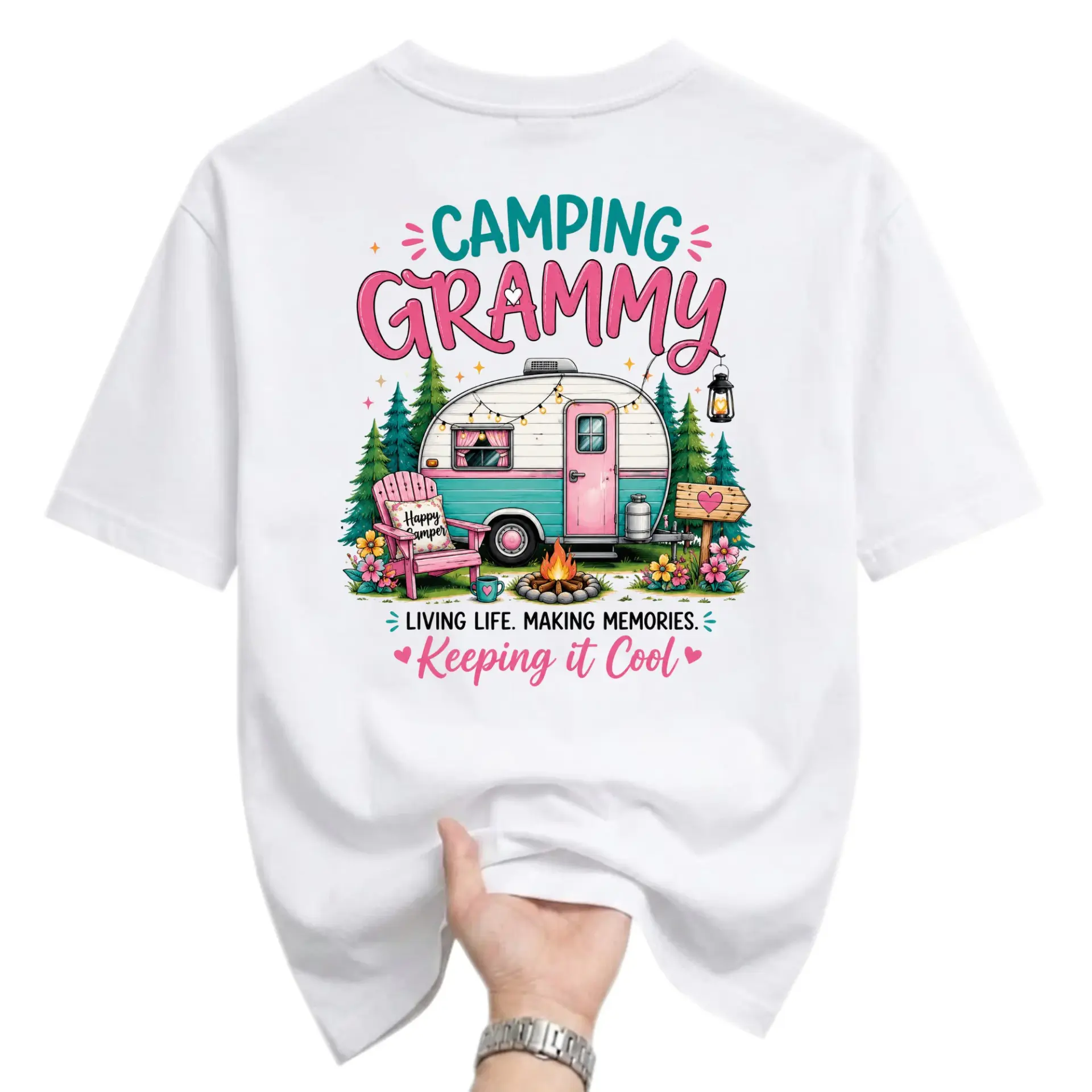 Funny Shirt Camping Graphic Tee Unisex Crew Neck Comfortable Casual Short Sleeve Apparel for Outdoor Enthusiasts