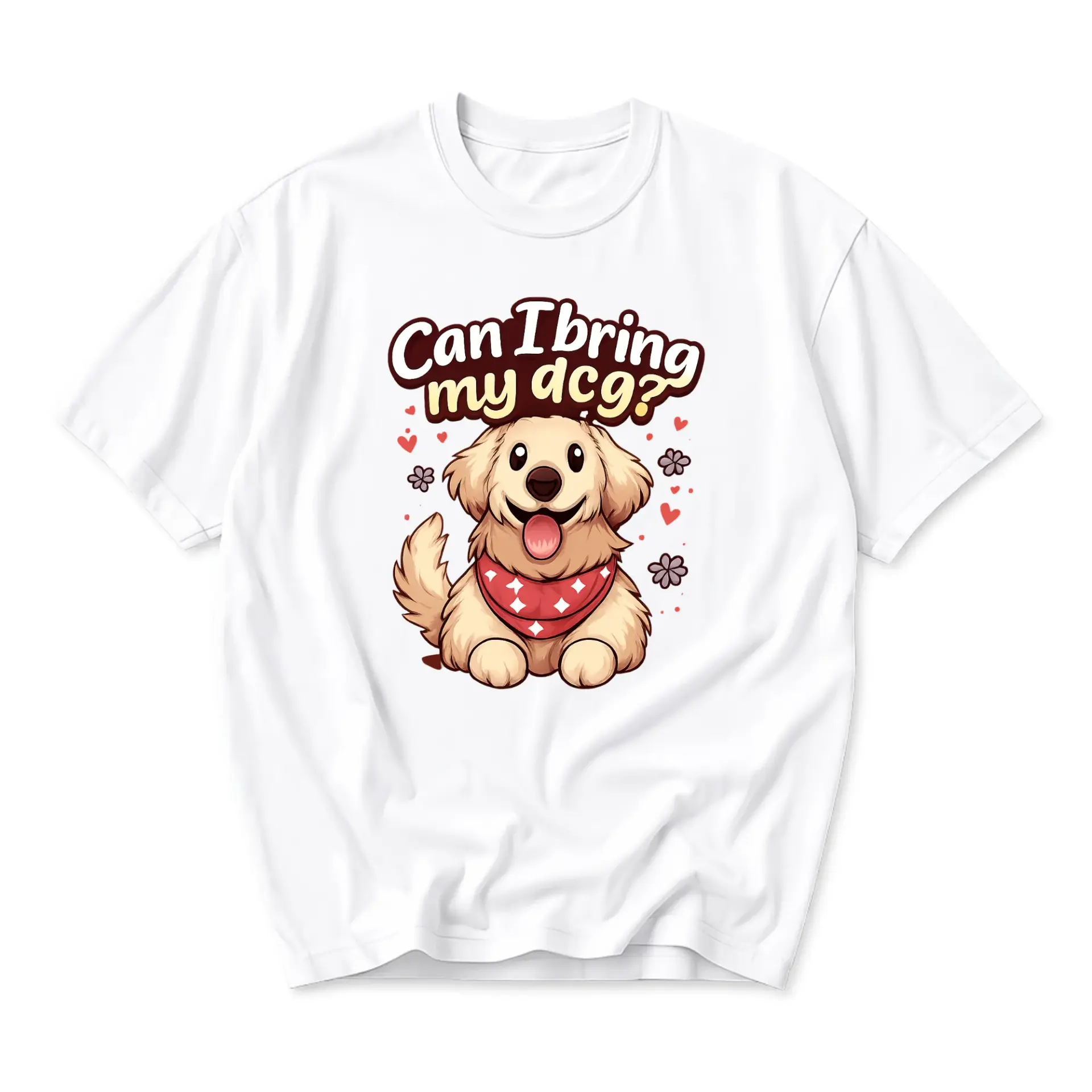 Funny Shirt Can I Bring Graphic Tee Cute Golden Retriever Pet Lover Unisex