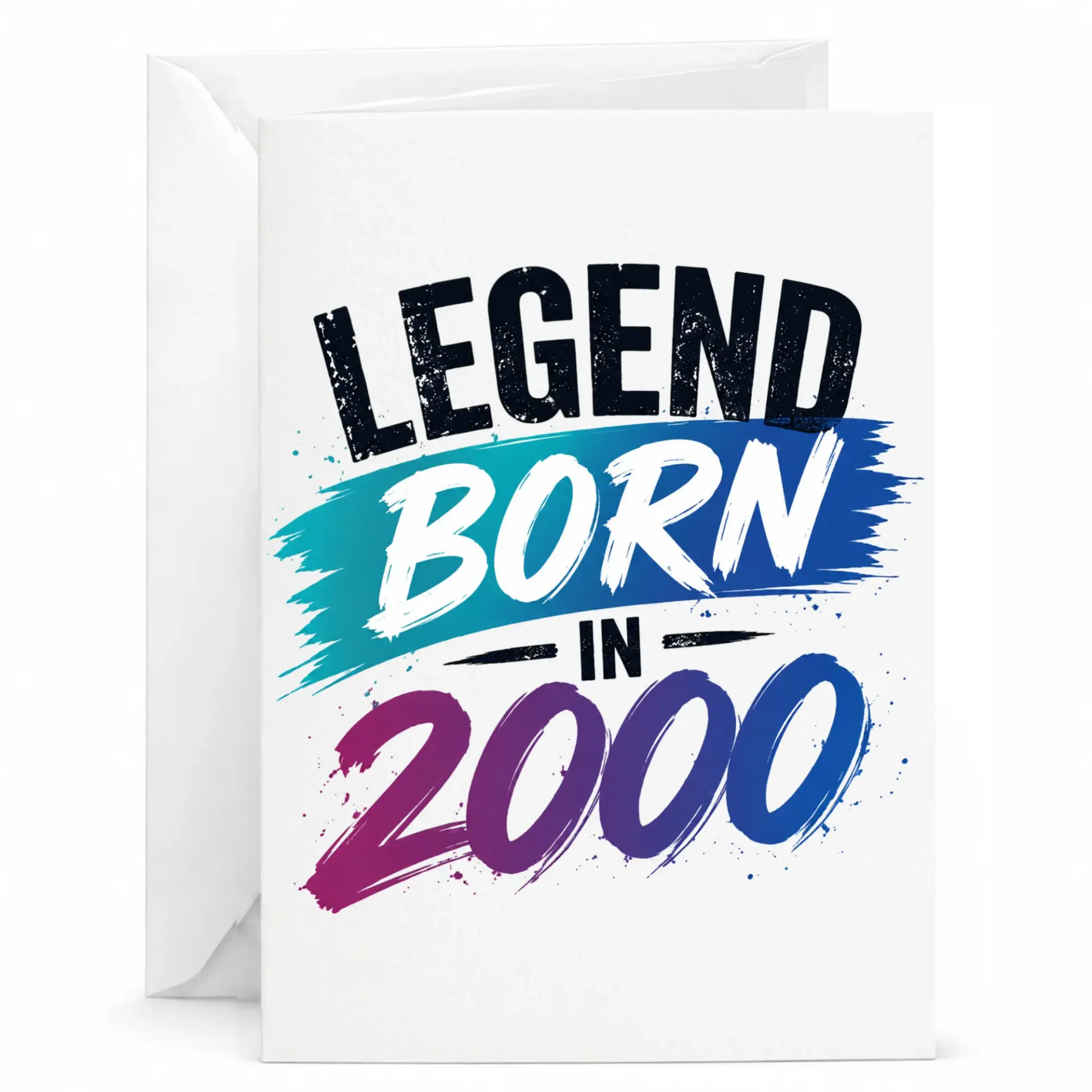 Birthday Card Legend Born in 2000 Funny Retro Style Greeting Card for Milestone Year Anniversary Celebration