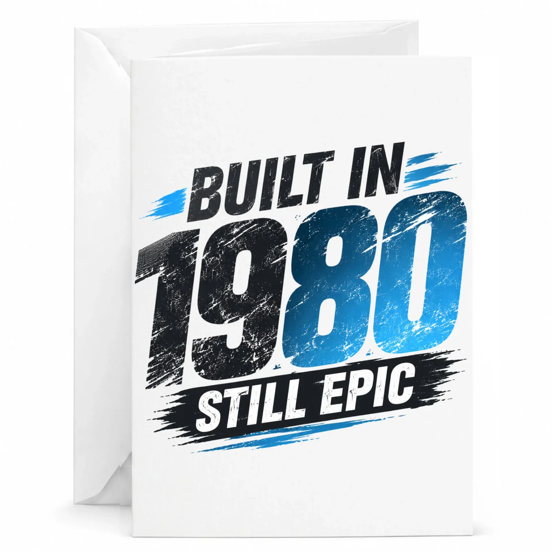 Birthday Card Built in 1980 Still Epic Vintage Style Greeting Card for Milestone Celebrations