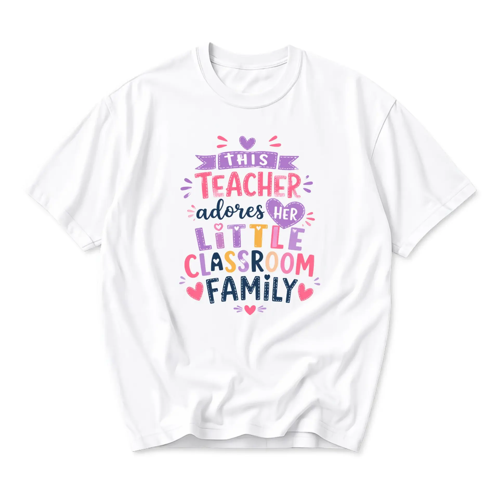Funny Shirt This Teacher Adores Her Little Classroom Family Graphic Tee Unisex Casual Apparel for Everyday Educator Wear