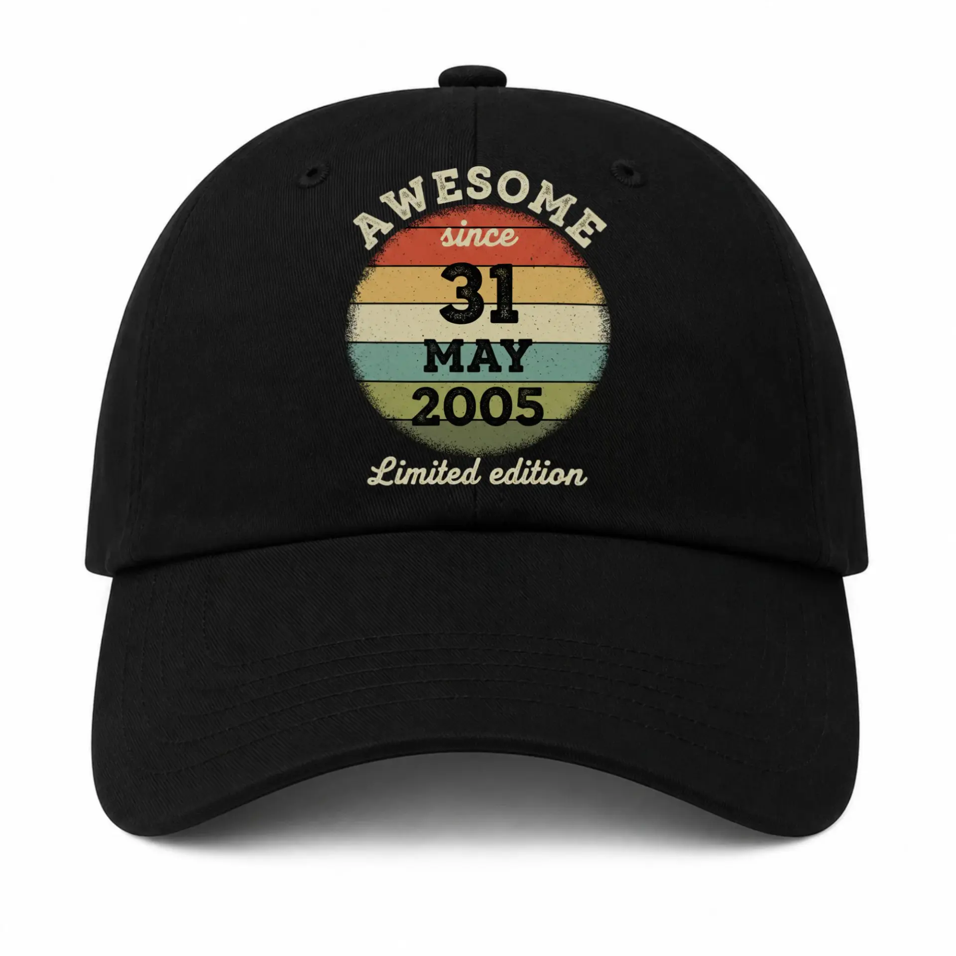 Baseball Cap Awesome Since May 2005 Retro Sunset Graphic Sun Hat