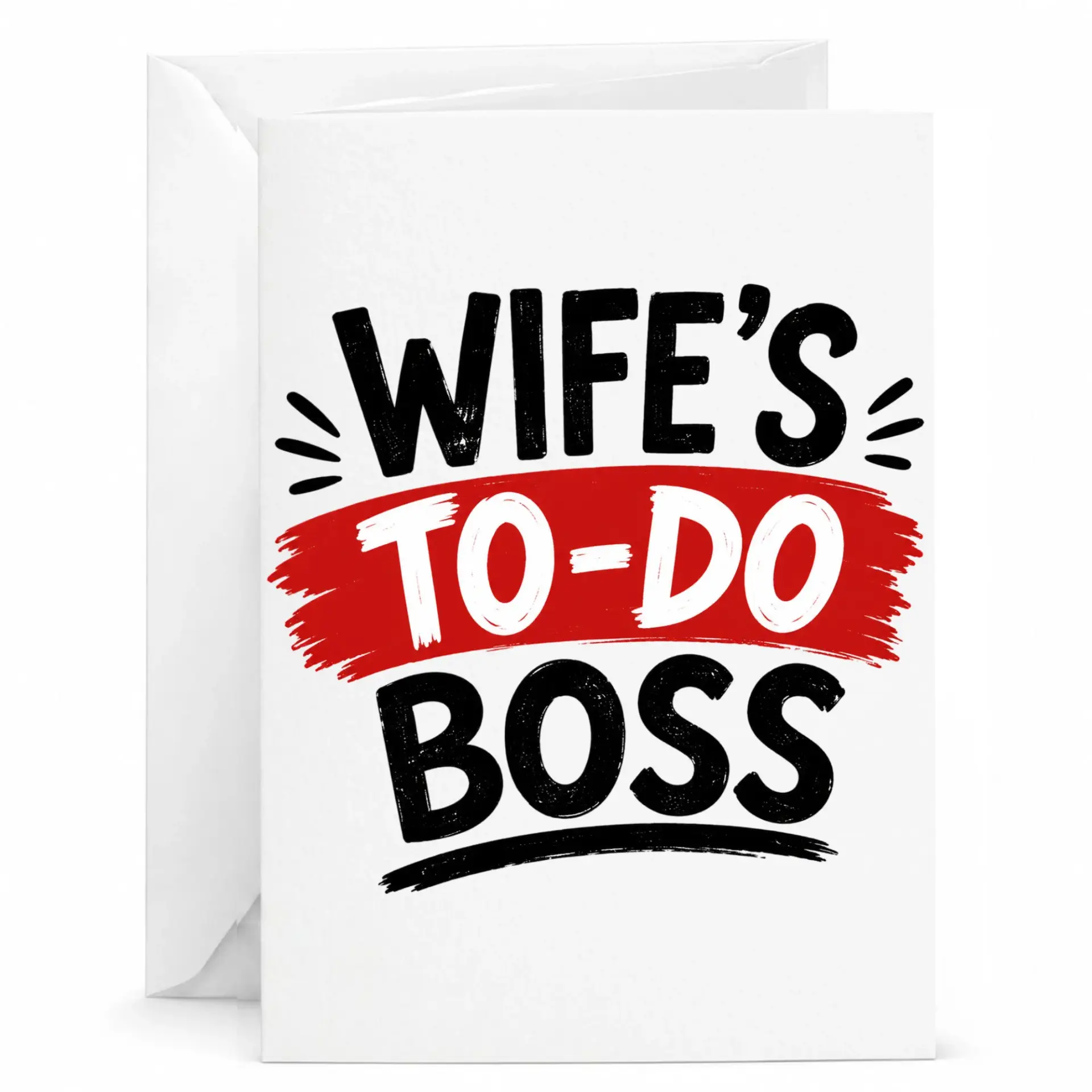 Funny Wife's To-Do Boss Greeting Card for Spouse with Envelope Humorous Marriage Humor Note Anniversary or Birthday