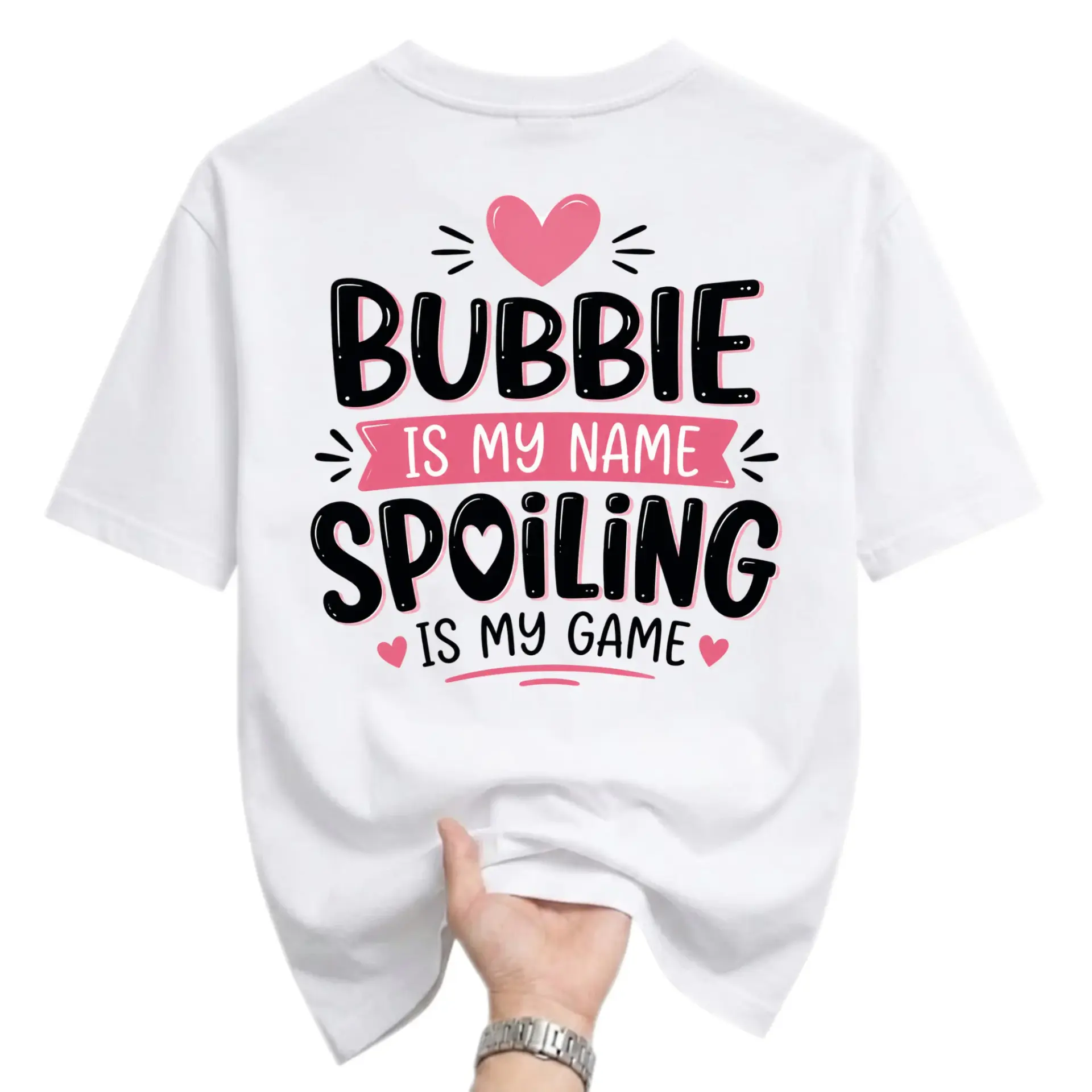 Graphic Tee Bubbie Is My Name Spoiling Is My Game Shirt Unisex Crew Neck Everyday Casual Apparel Gift for Grandparents