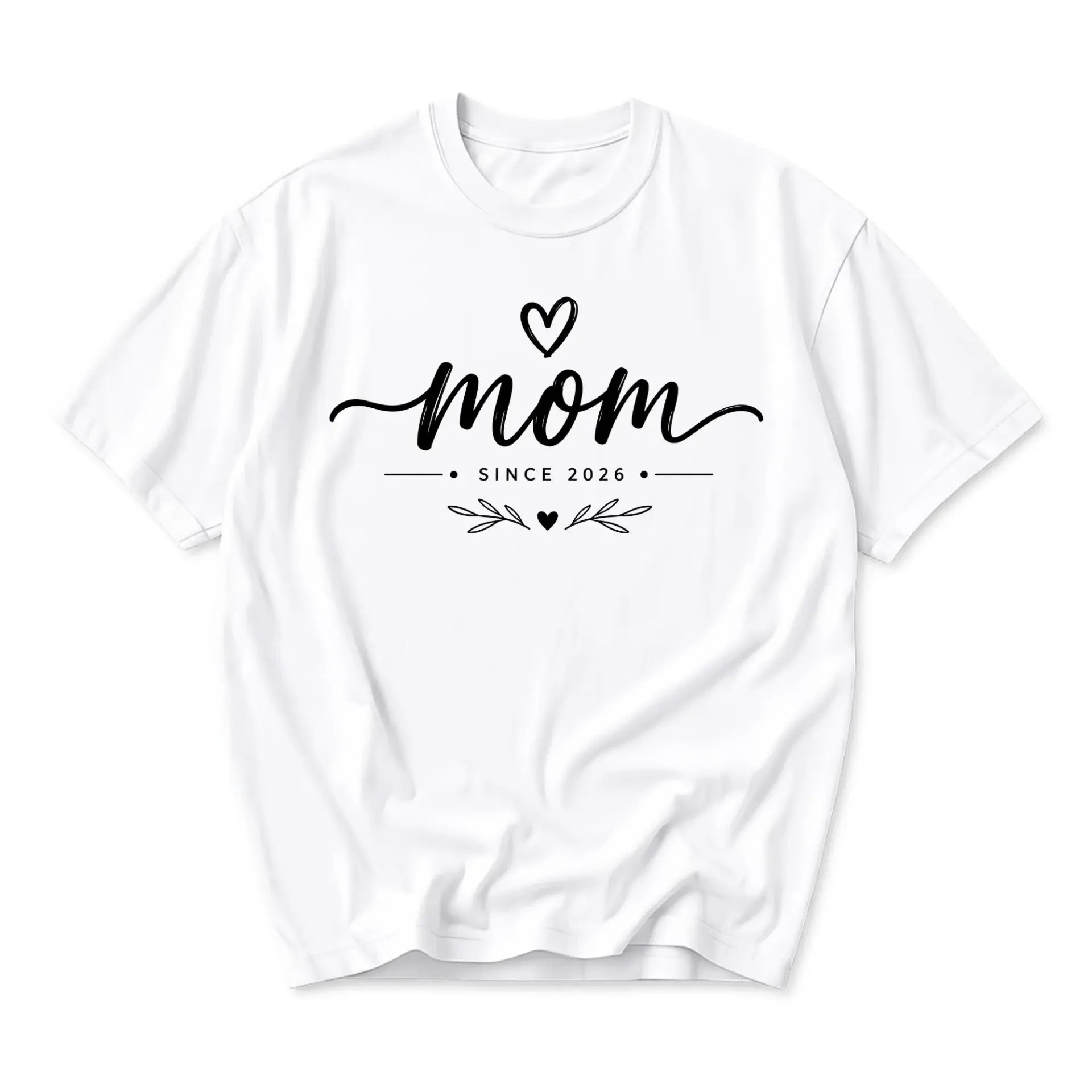 Graphic Tee Mom Since 2026 Unisex Crew Neck Short Sleeve Shirt for Casual Everyday Outfits and Stylish Expression
