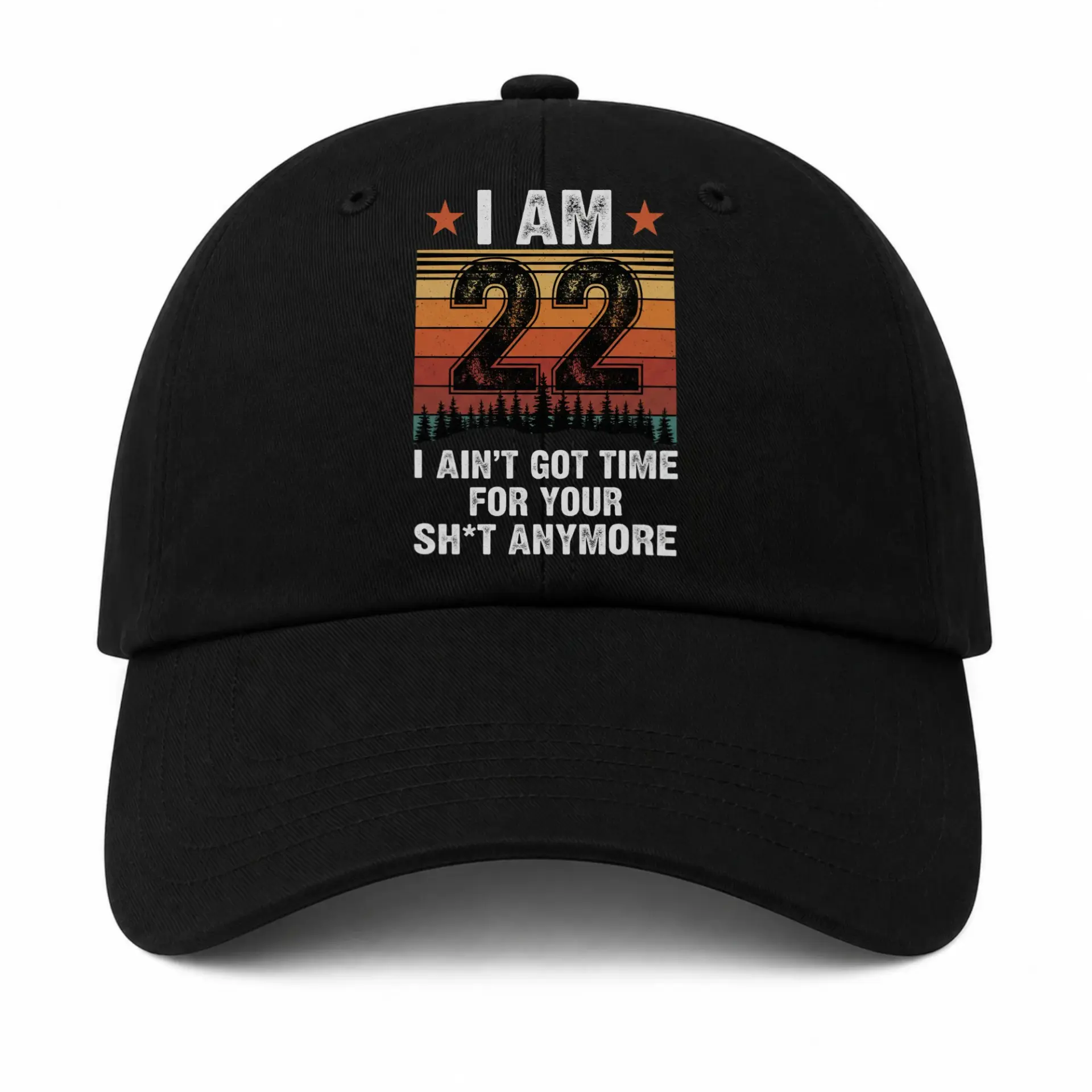 Baseball Cap Funny 22 Birthday Gift Design Embroidered Cotton Hat