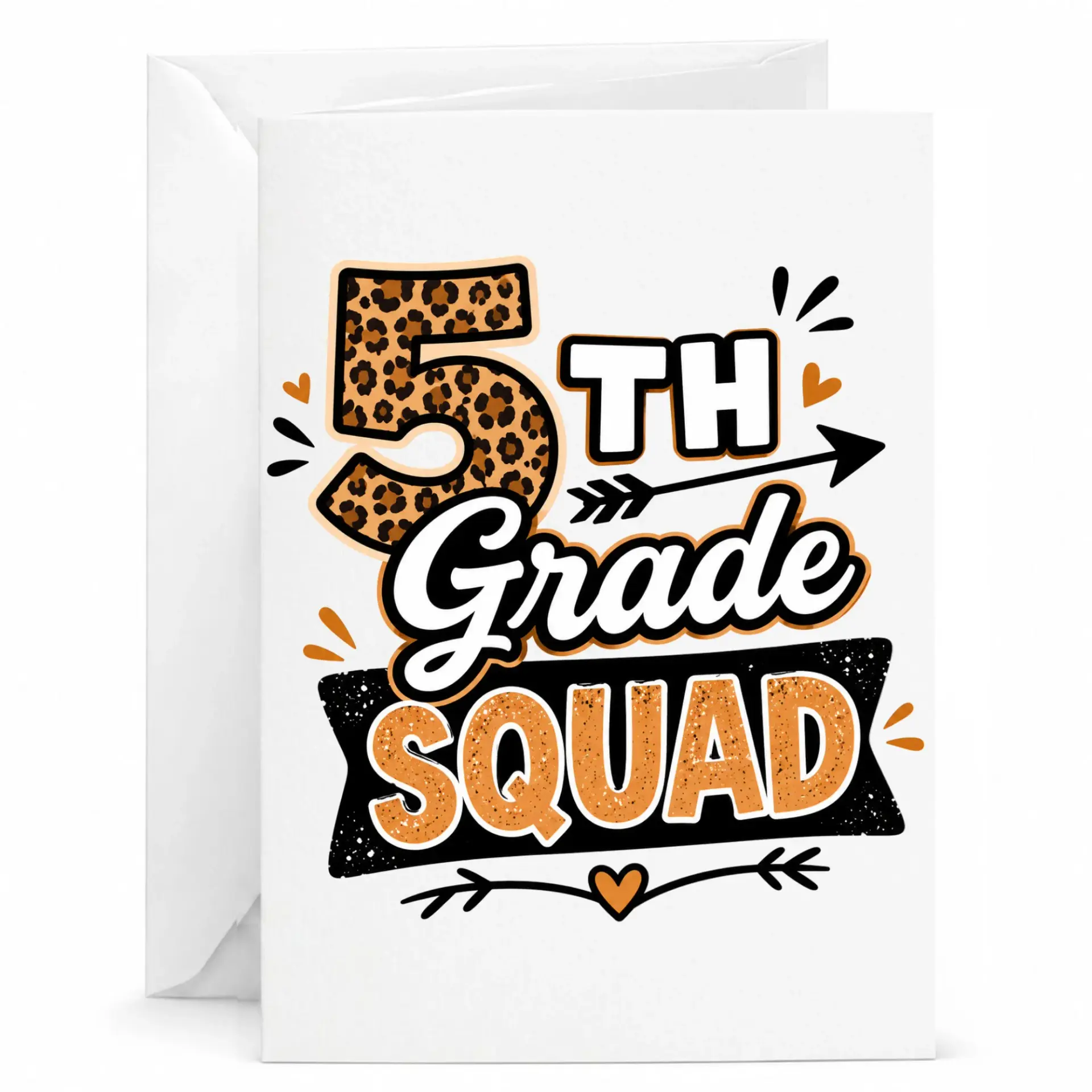 Personalized Greeting Card Leopard Print Design Fun 5th Theme