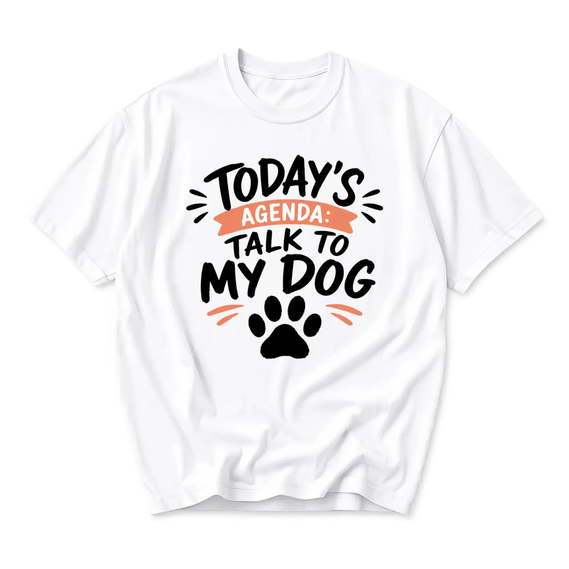 Funny Shirt Today's Agenda Talk to Graphic Tee Unisex Casual Crew Neck