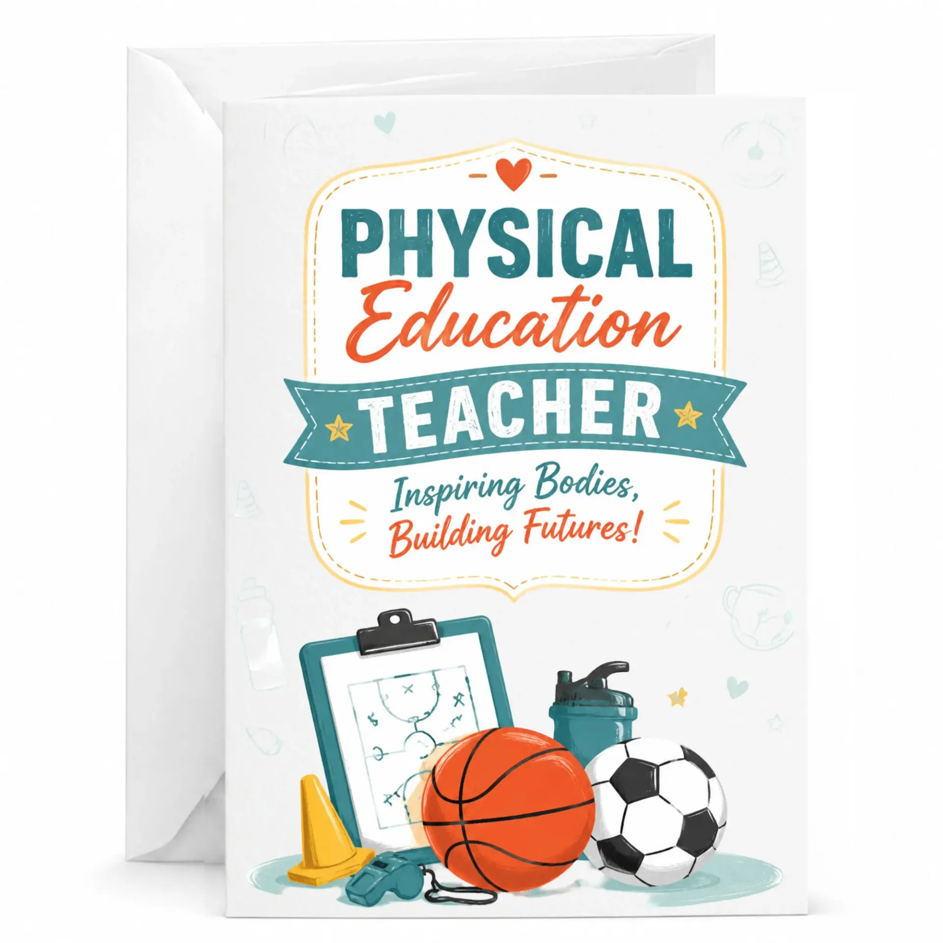 Personalized Physical Education Teacher Greeting Card Appreciation Gift