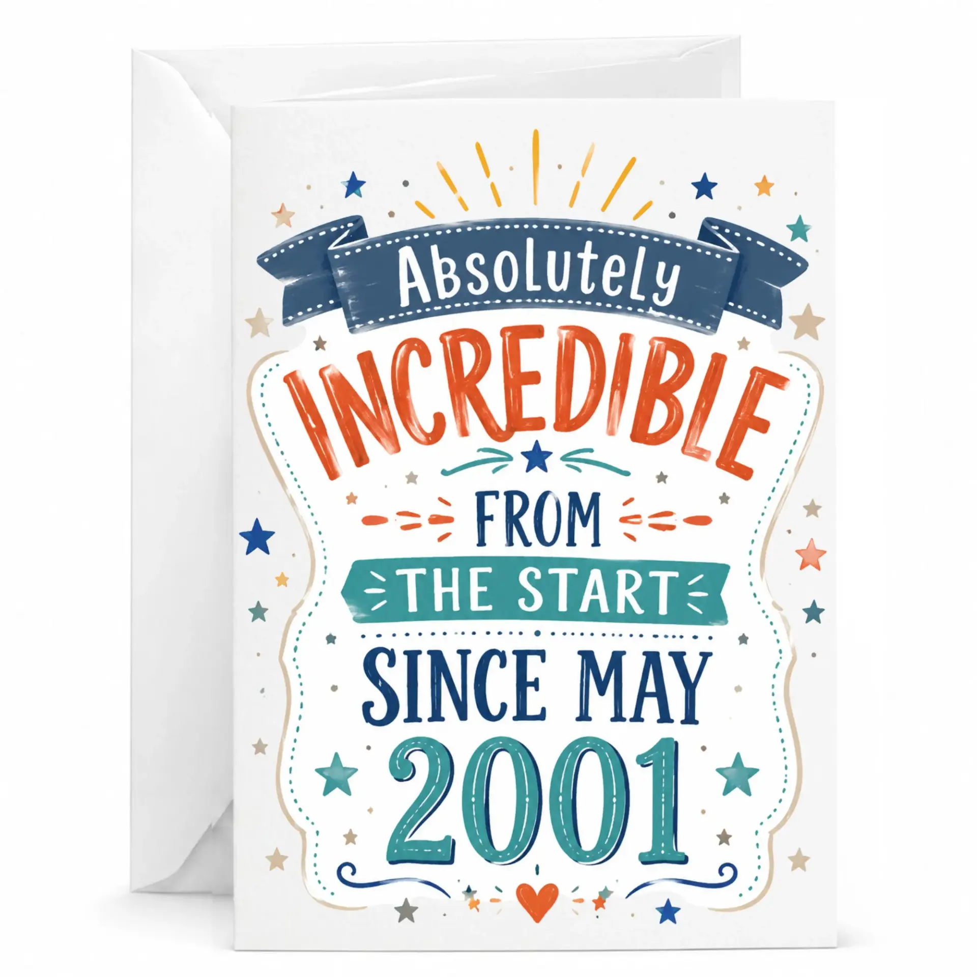 Greeting Card Absolutely Incredible from the Start Since May 2001 Vintage Style Birthday Anniversary Card
