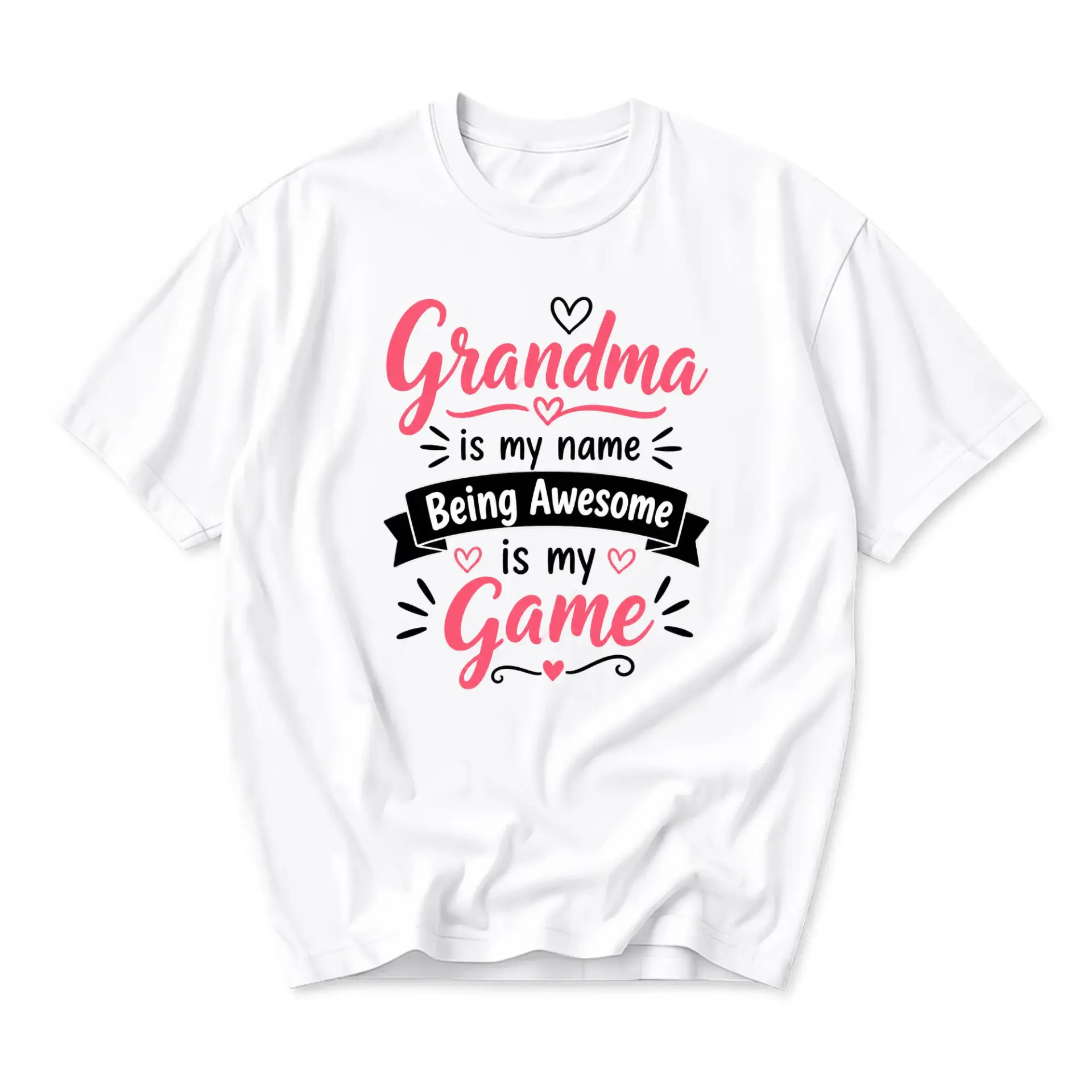 Funny Shirt Grandma Is My Name Being Awesome Is My Game Graphic Tee Casual Cotton Crew Neck Unisex Short Sleeve Top