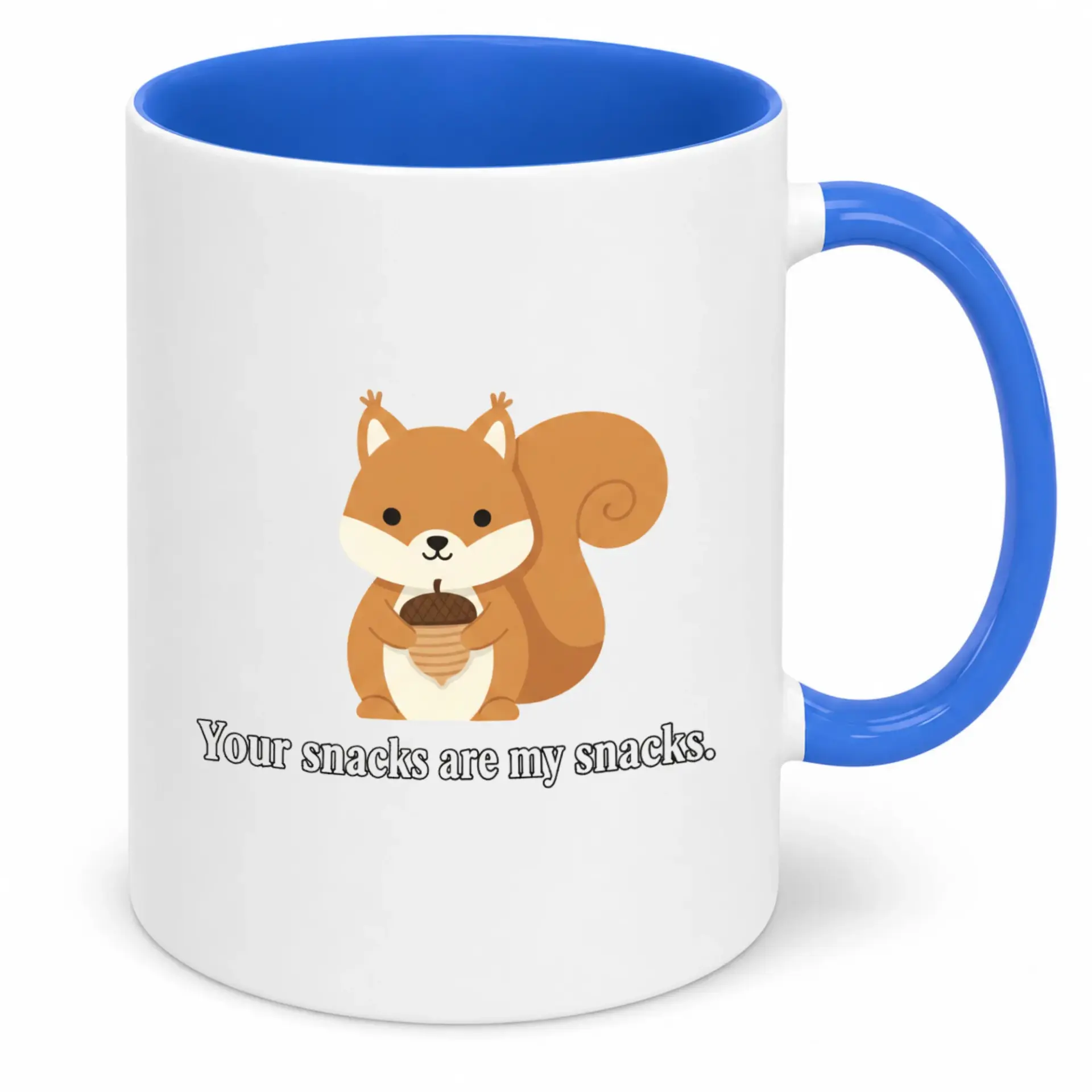 Funny Coffee Mug with Cute Squirrel Design and Humorous 'your Snacks Are My Snacks' Quote Ceramic Beverage Cup for Animal Lovers