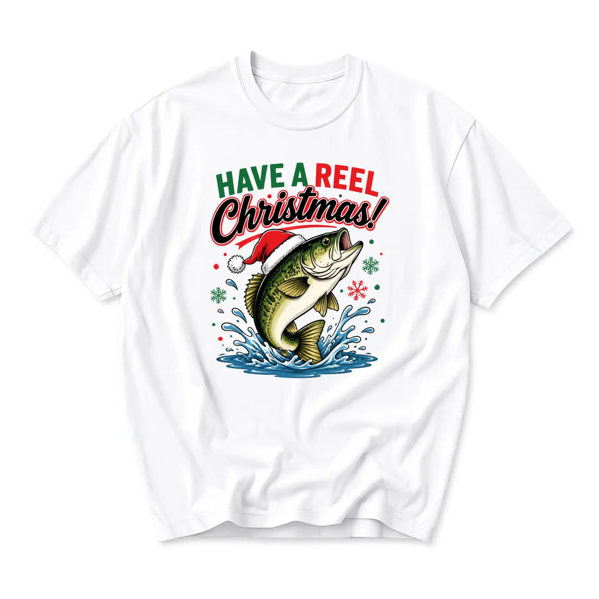 Funny Shirt Have a Reel Christmas Graphic Tee Unisex Casual Apparel Festive Fishing Holiday Clothing Cotton T-Shirt