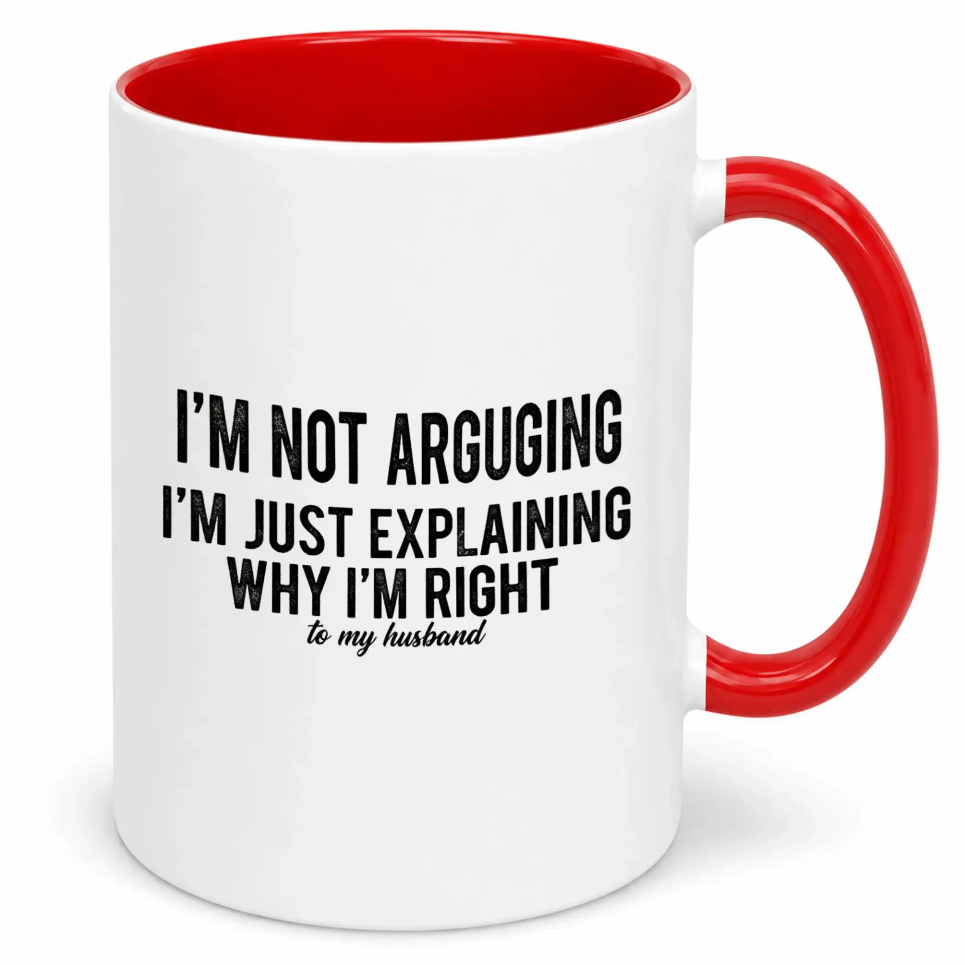 for Wife Girlfriend Mom Sister Humorous Ceramic Coffee Cup with Red Handle Home Office Kitchen