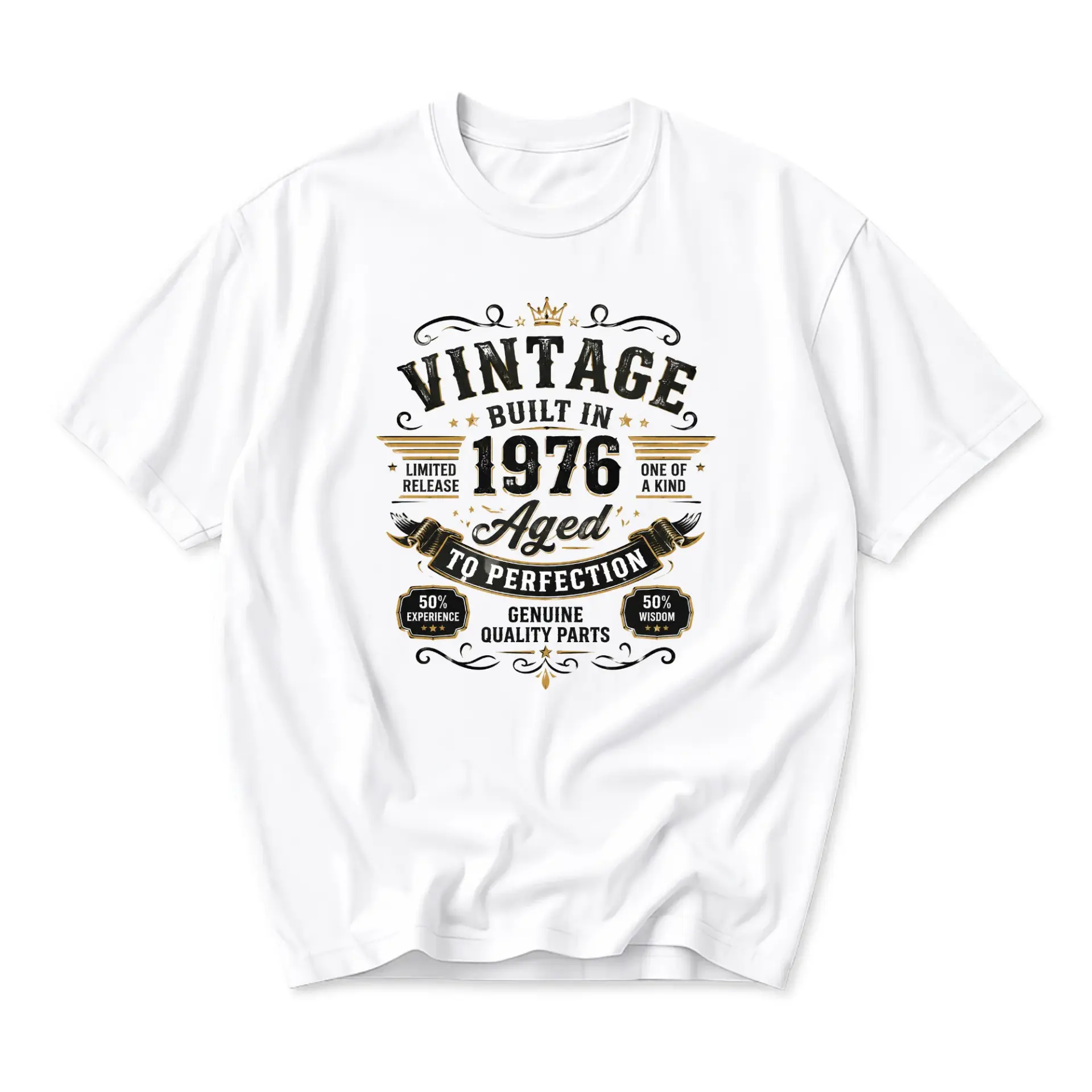 Graphic Tee Vintage Built in 1976 Aged to Perfection Unisex Casual Crew