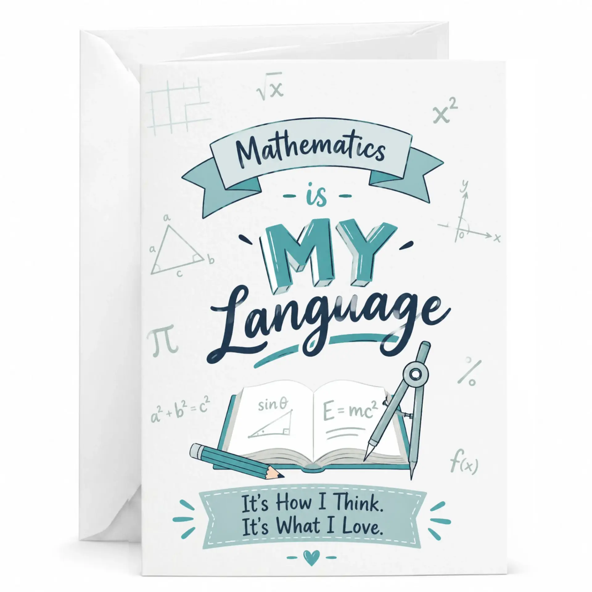 Greeting Card Mathematics Is My Language Funny Math Enthusiast Design