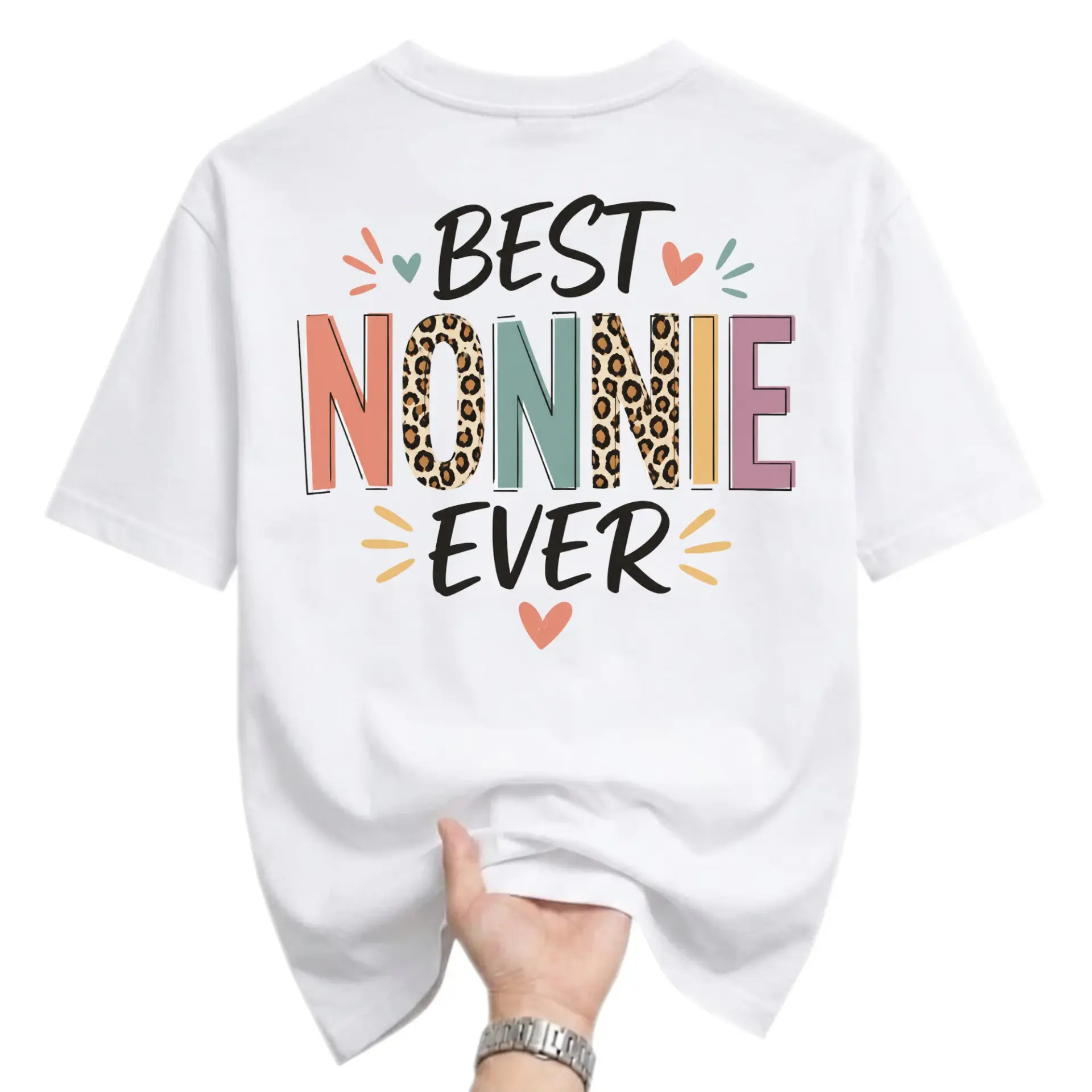 Funny Shirt Best Nonnie Ever Graphic Tee Trendy Gift for Grandmother Casual Cotton Blend Unisex Crew Neck Top
