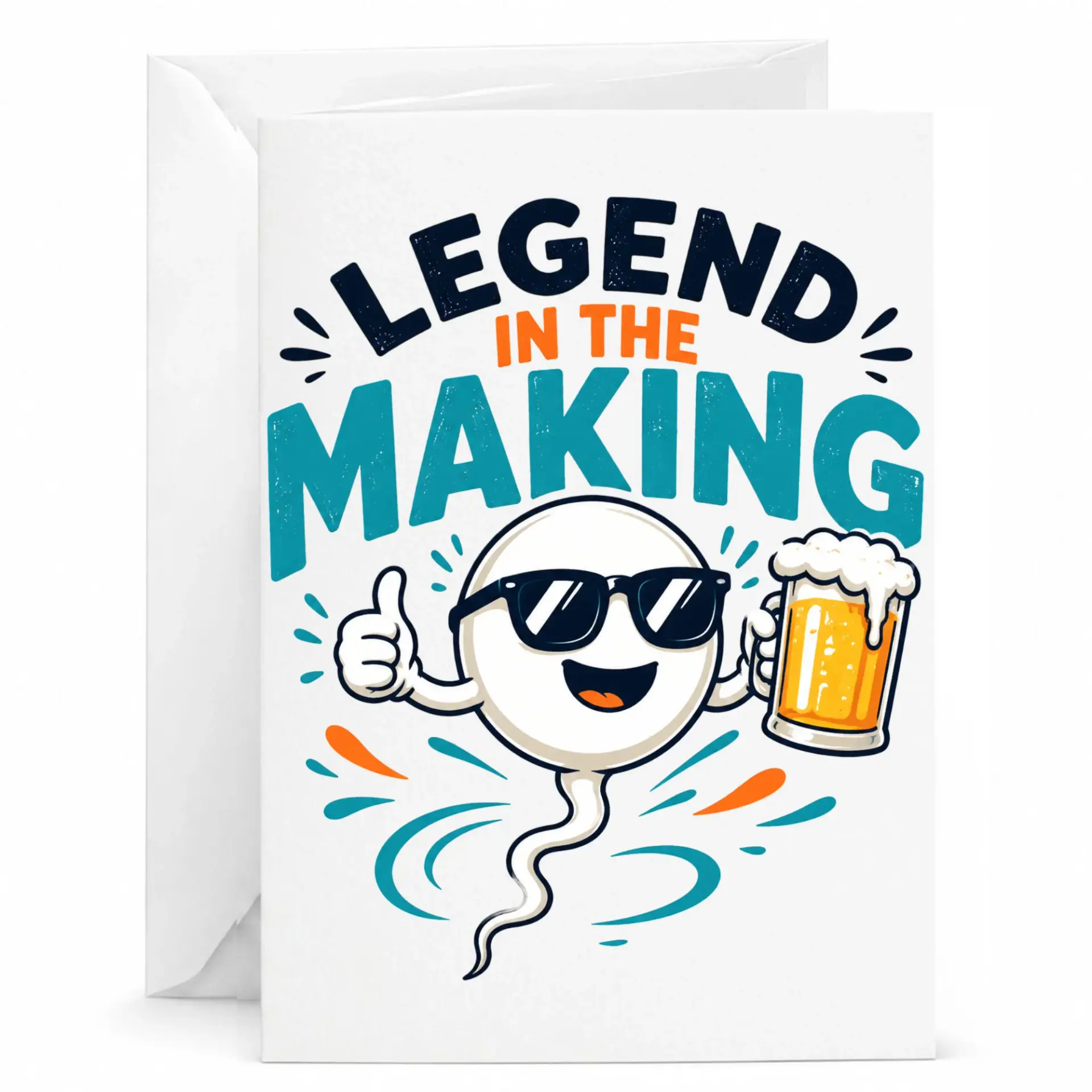 Funny Greeting Card Legend in the Making Beer Lover Birthday Card Featuring a Cartoon Character with a Glass of Beer