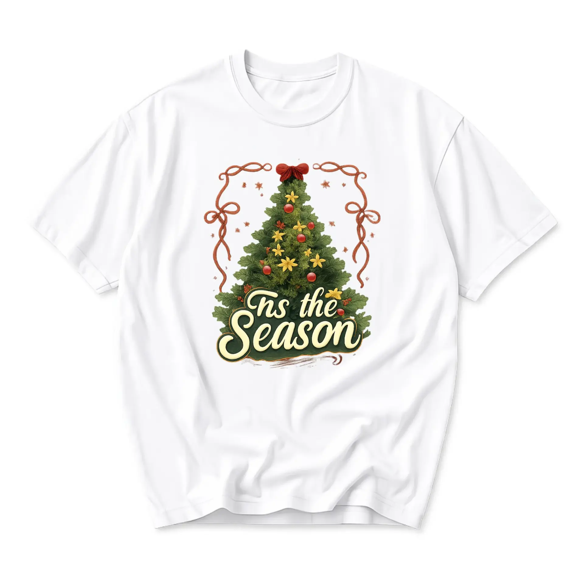 Graphic Tee Christmas Tree T-Shirt Tis the Season Holiday Inspired Unisex