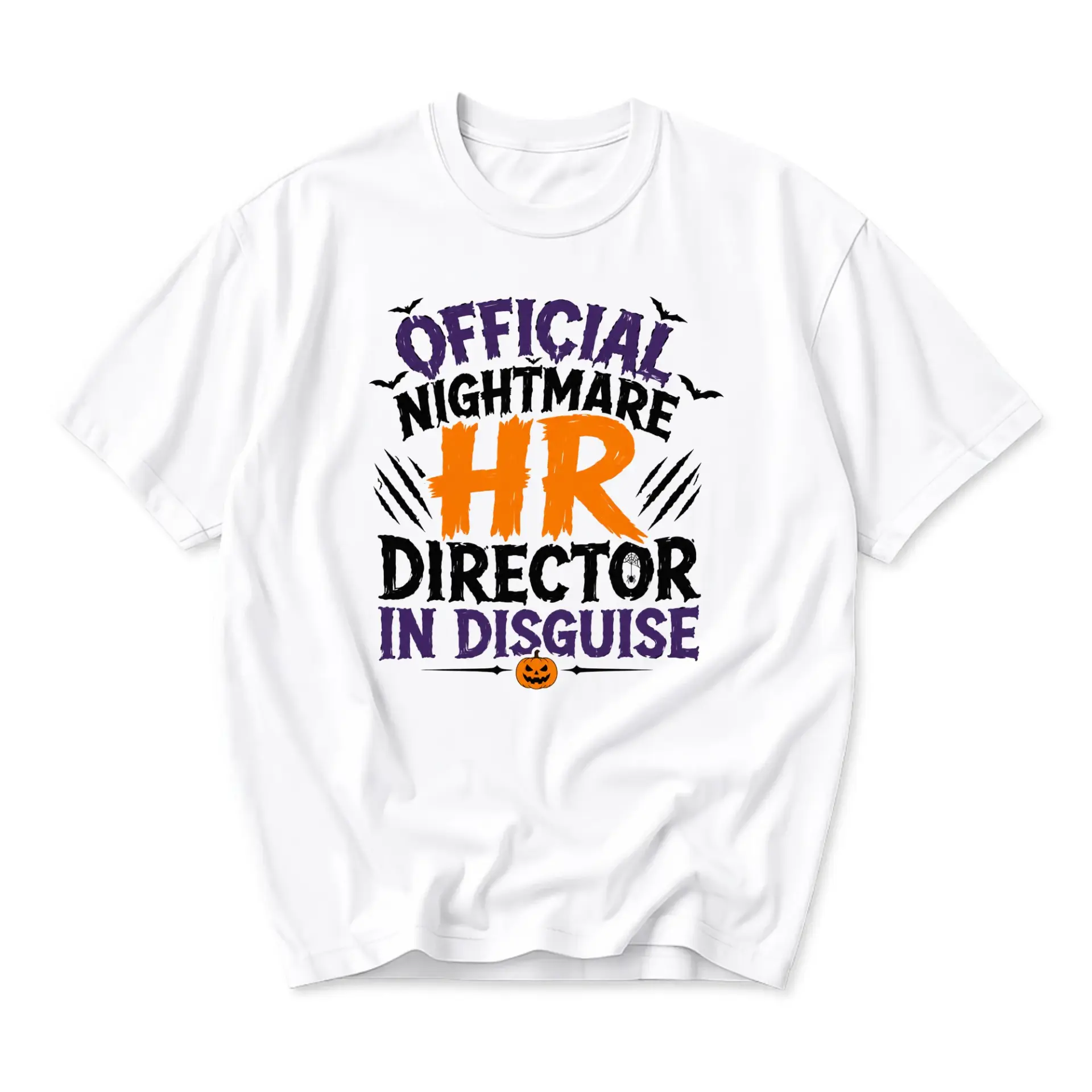 Funny Shirt Official Nightmare Hr Director in Disguise Graphic Tee for Office Halloween Holiday Apparel Casual Unisex Top