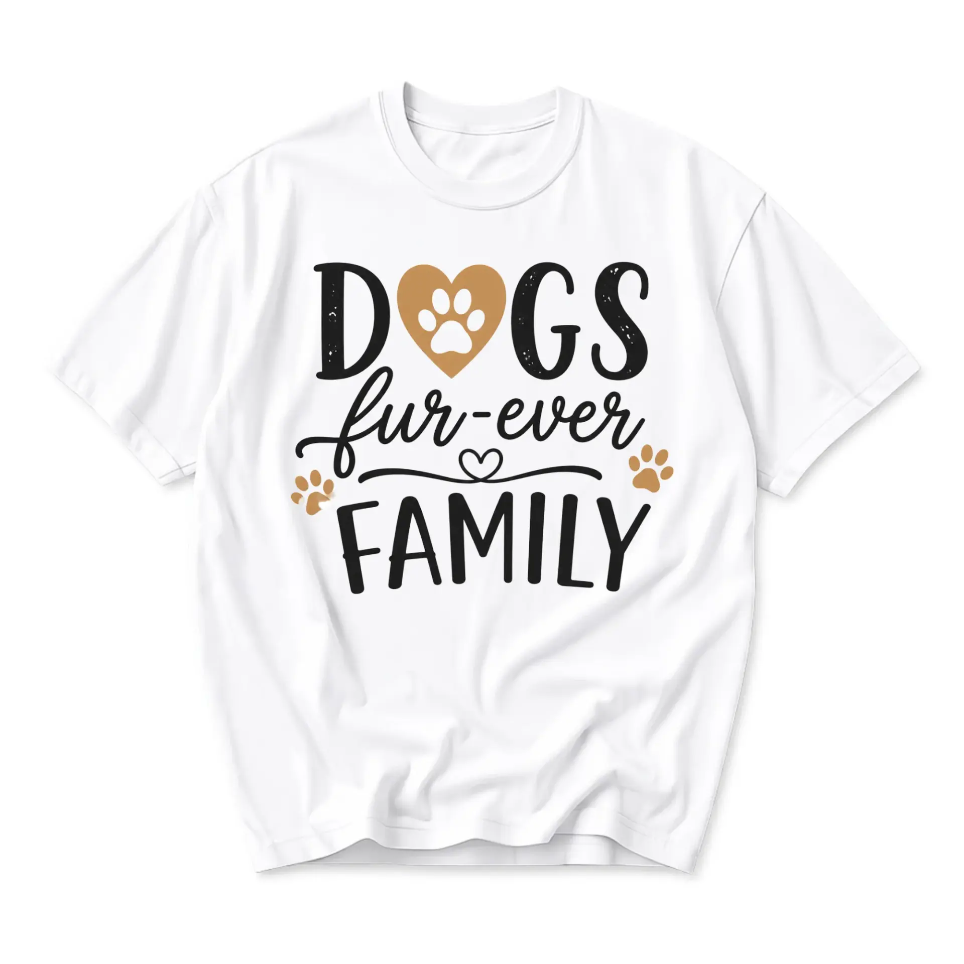 Graphic Tee Fur-Ever Family Unisex Casual Shirt Pet Lover Crew Neck Cotton