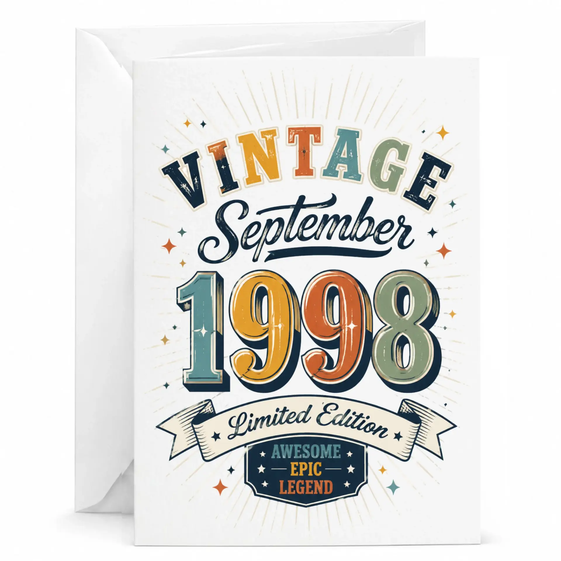 Birthday Card Vintage September 1998 Limited Edition Greeting Card for Birthday Celebration Milestone Anniversary
